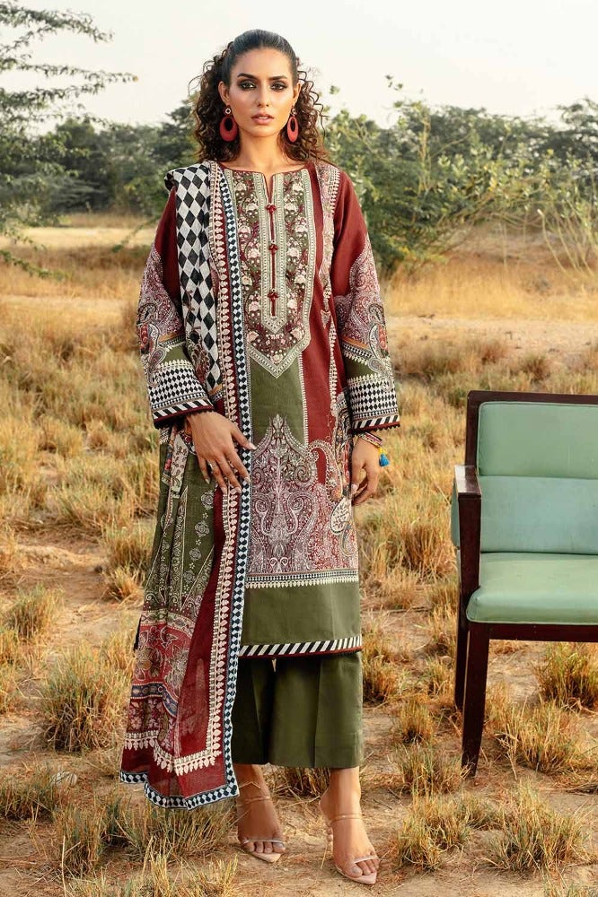 Gul Ahmed | Winter Collection 24 | Cotton Net Dupatta CD-32002 - Official Gul Ahmed stockist in UK - Sakeena London