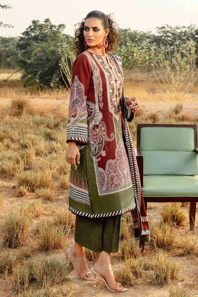 Gul Ahmed | Winter Collection 24 | Cotton Net Dupatta CD-32002 - Official Gul Ahmed stockist in UK - Sakeena London