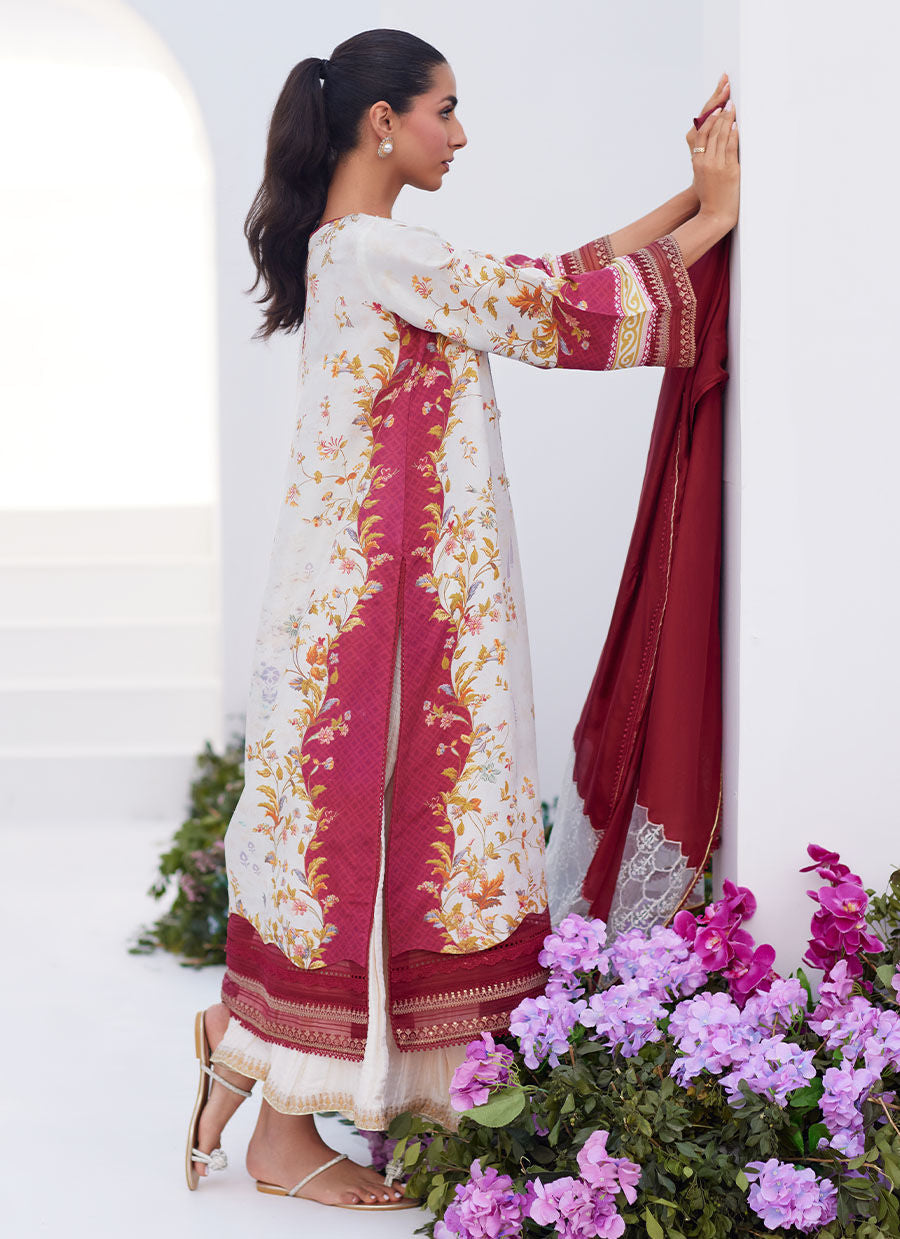 Farah Talib Aziz | Zaza Prints 24 | SANGRIA TRELLIS SHIRT AND DUPATTA - Official Farah Talib Aziz stockist in UK - Sakeena London