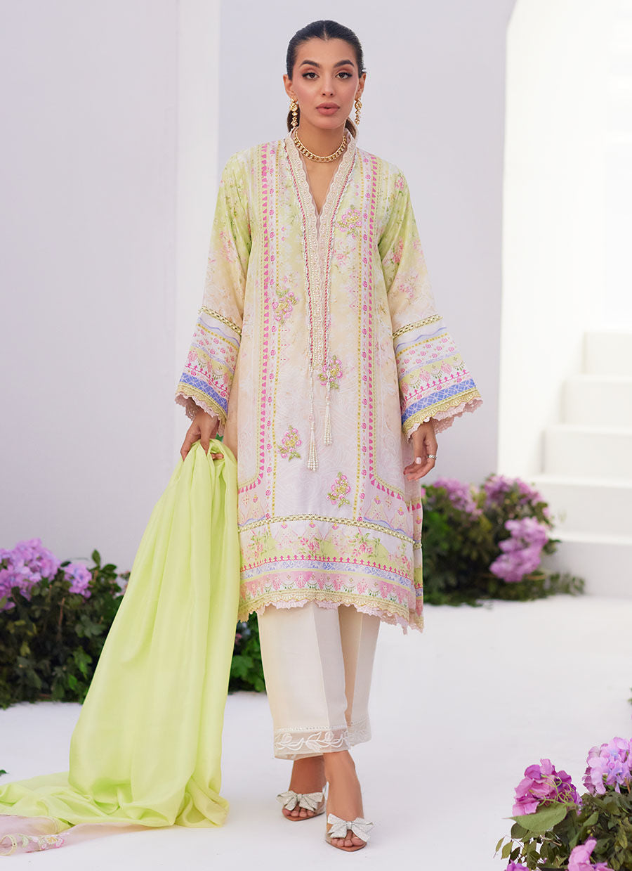 Farah Talib Aziz | Zaza Prints 24 | PEAR OMBRÃÂÃÂ SHIRT AND DUPATTA - Official Farah Talib Aziz stockist in UK - Sakeena London
