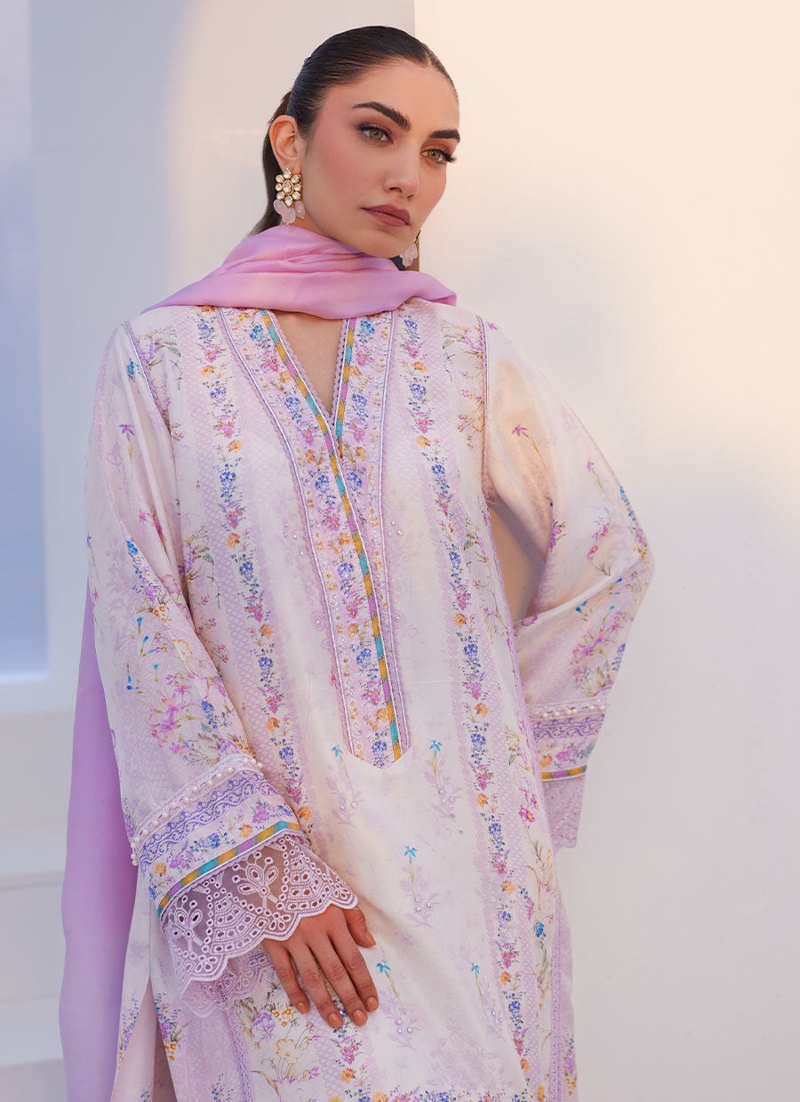 Farah Talib Aziz | Zaza Prints 24 | HEATHER LAVENDER SHIRT AND DUPATTA - Official Farah Talib Aziz stockist in UK - Sakeena London