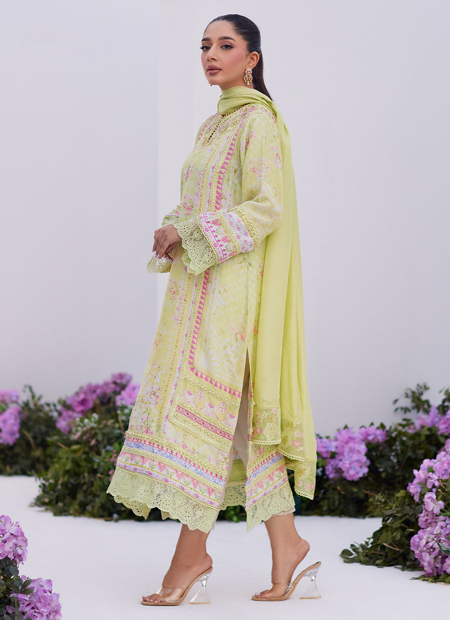Farah Talib Aziz | Zaza Prints 24 | KELLY LIME SHIRT AND DUPATTA - Official Farah Talib Aziz stockist in UK - Sakeena London
