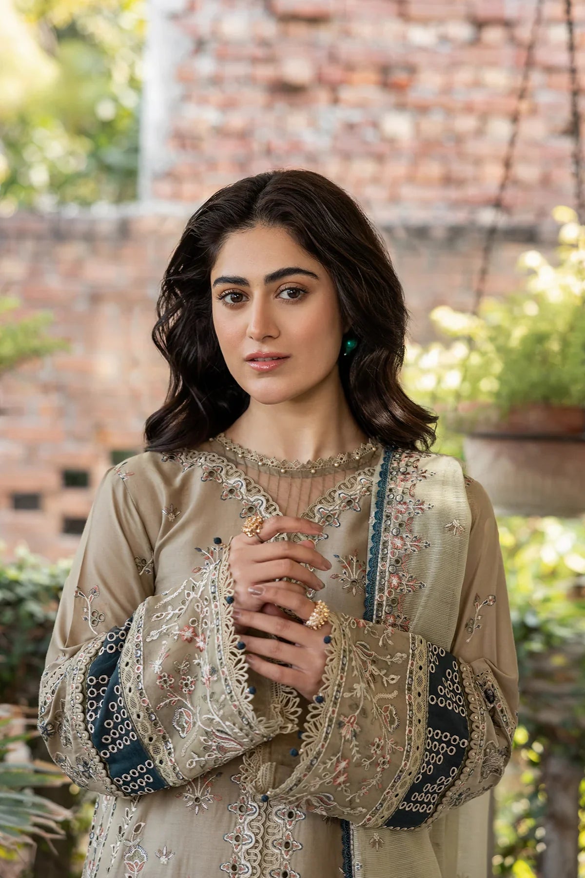 Farasha | Bahaar Embroidered Lawn | Whimsical Sage - Official Farasha stockist in UK - Sakeena London