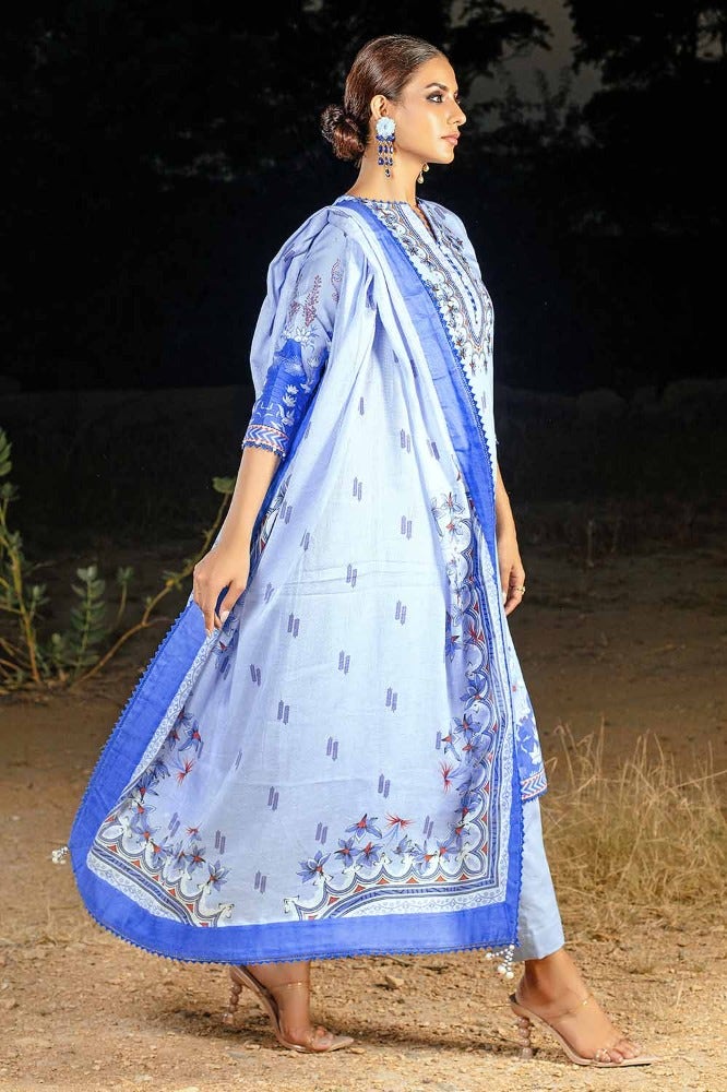 Gul Ahmed | Winter Collection 24 | Cotton Net Dupatta CD-32004 B - Official Gul Ahmed stockist in UK - Sakeena London