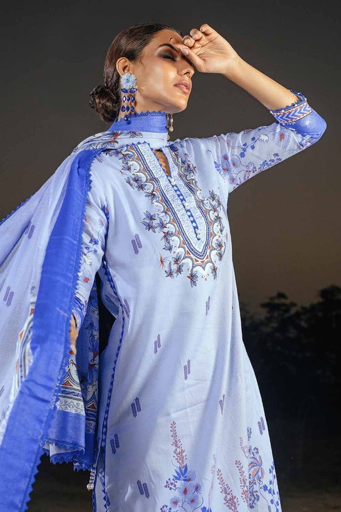 Gul Ahmed | Winter Collection 24 | Cotton Net Dupatta CD-32004 B - Official Gul Ahmed stockist in UK - Sakeena London
