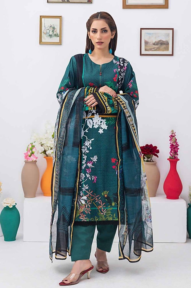 Gul Ahmed | Winter Collection 24 | Net Dupatta WRF-32015 - Official Gul Ahmed stockist in UK - Sakeena London