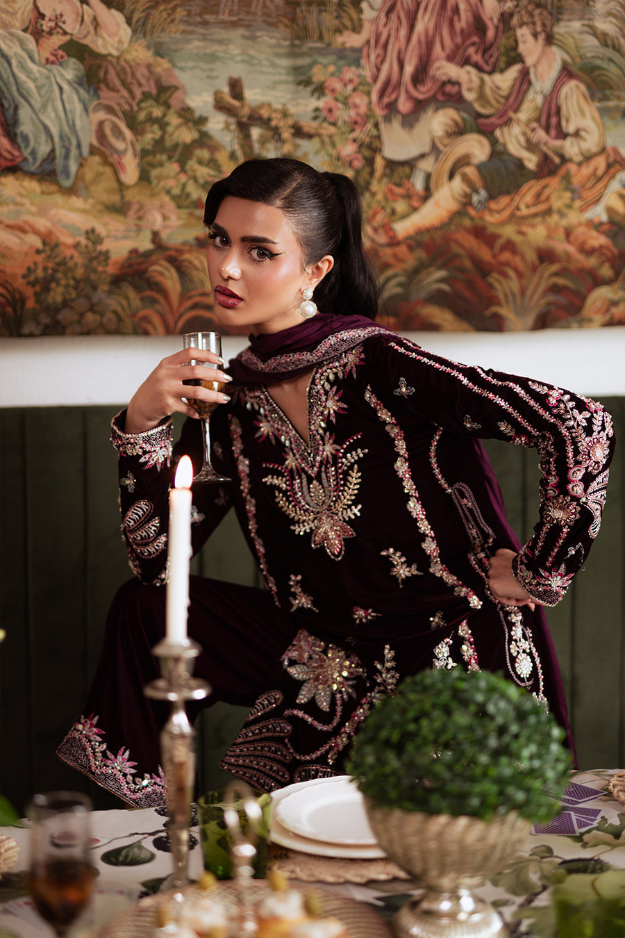 Saira Rizwan | Velvet Pret 25 | SHABNAM-SRVP25-05 - Official Saira Rizwan stockist in UK - Sakeena London
