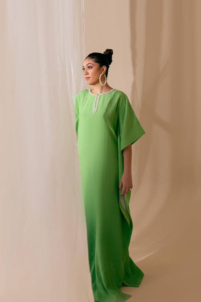 Fozia Khalid | Kaftaan | Mint Dusk - Official Fozia Khalid stockist in UK - Sakeena London
