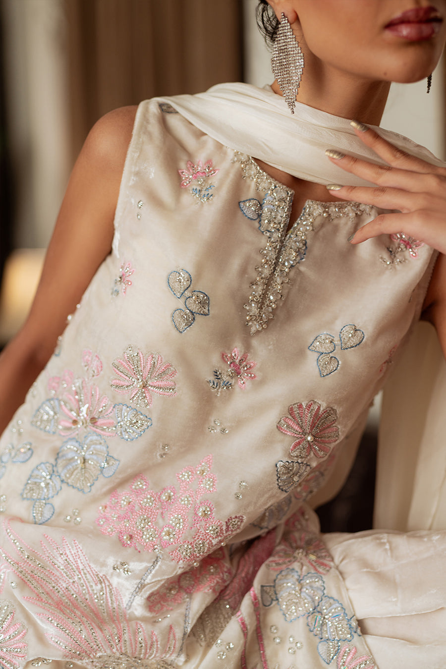 Saira Rizwan | Velvet Pret 25 | NARGIS-SRVP25-07 - Official Saira Rizwan stockist in UK - Sakeena London