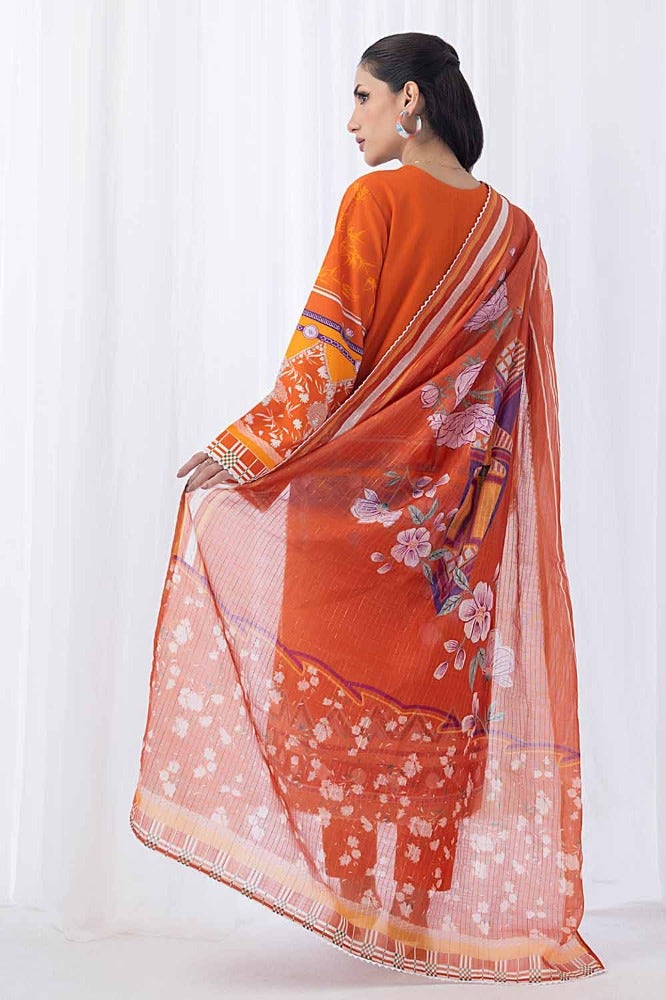 Gul Ahmed | Winter Collection 24 | Zari Stripe Dupatta WRF-32010 - Official Gul Ahmed stockist in UK - Sakeena London