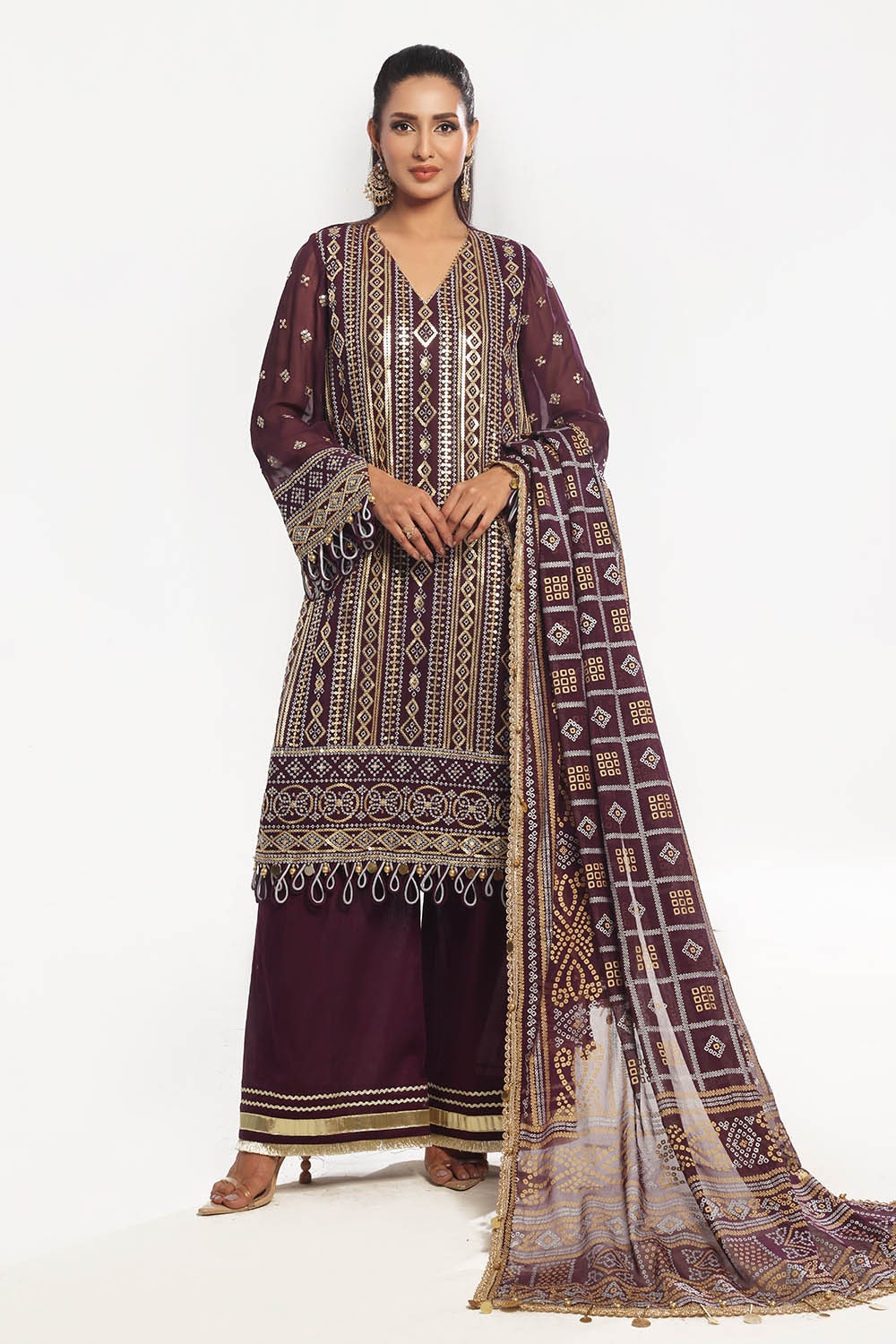 Gul Ahmed | Chunri Lawn 25 | BM-52023 - Official Gul Ahmed stockist in UK - Sakeena London