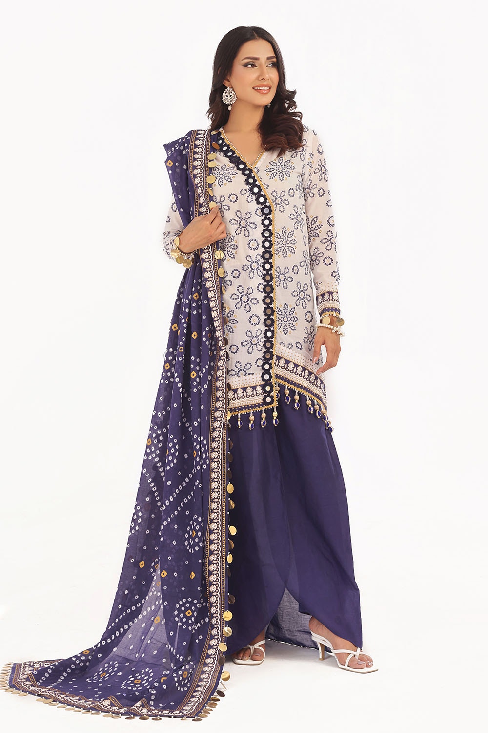 Gul Ahmed | Chunri Lawn 25 | CL-52411 B - Official Gul Ahmed stockist in UK - Sakeena London