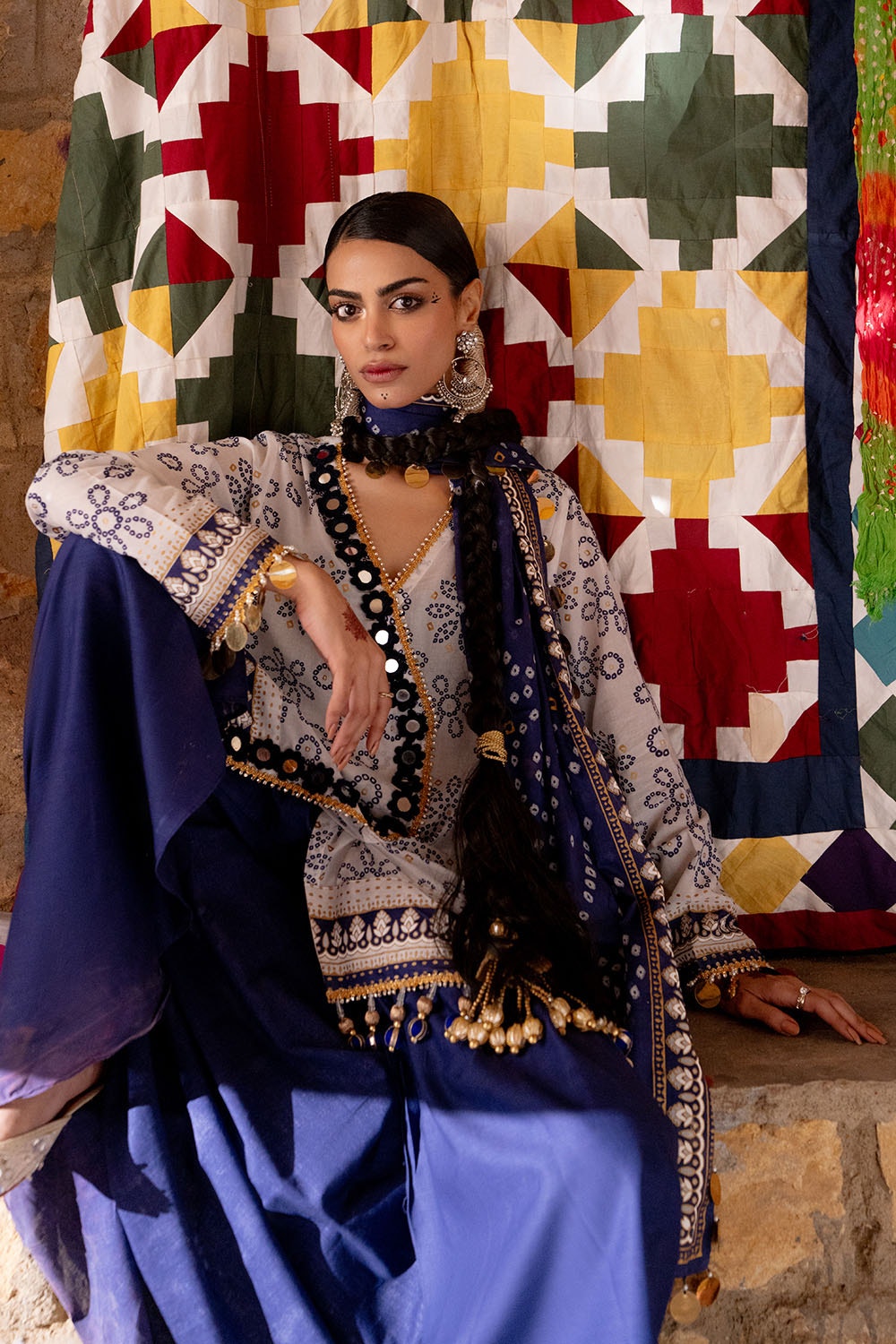 Gul Ahmed | Chunri Lawn 25 | CL-52411 B - Official Gul Ahmed stockist in UK - Sakeena London