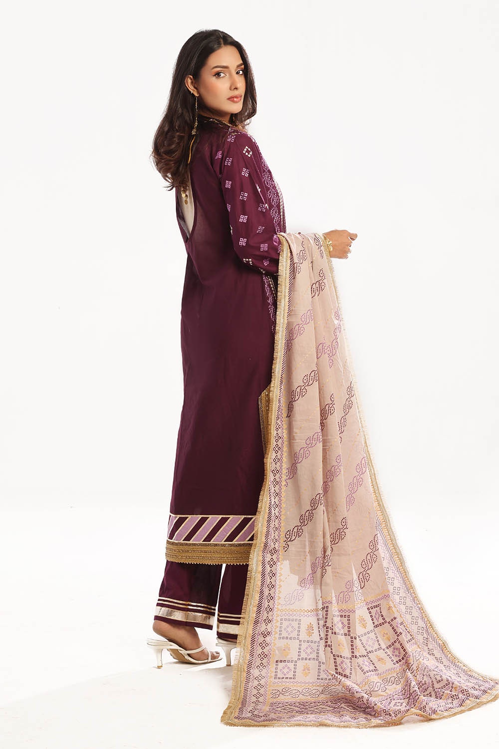 Gul Ahmed | Chunri Lawn 25 | CL-52413 - Official Gul Ahmed stockist in UK - Sakeena London