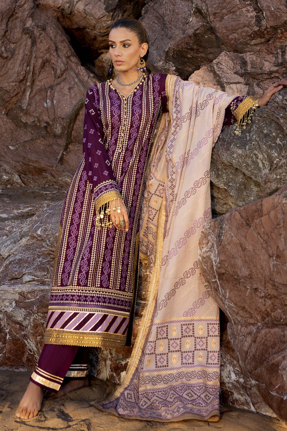 Gul Ahmed | Chunri Lawn 25 | CL-52413 - Official Gul Ahmed stockist in UK - Sakeena London