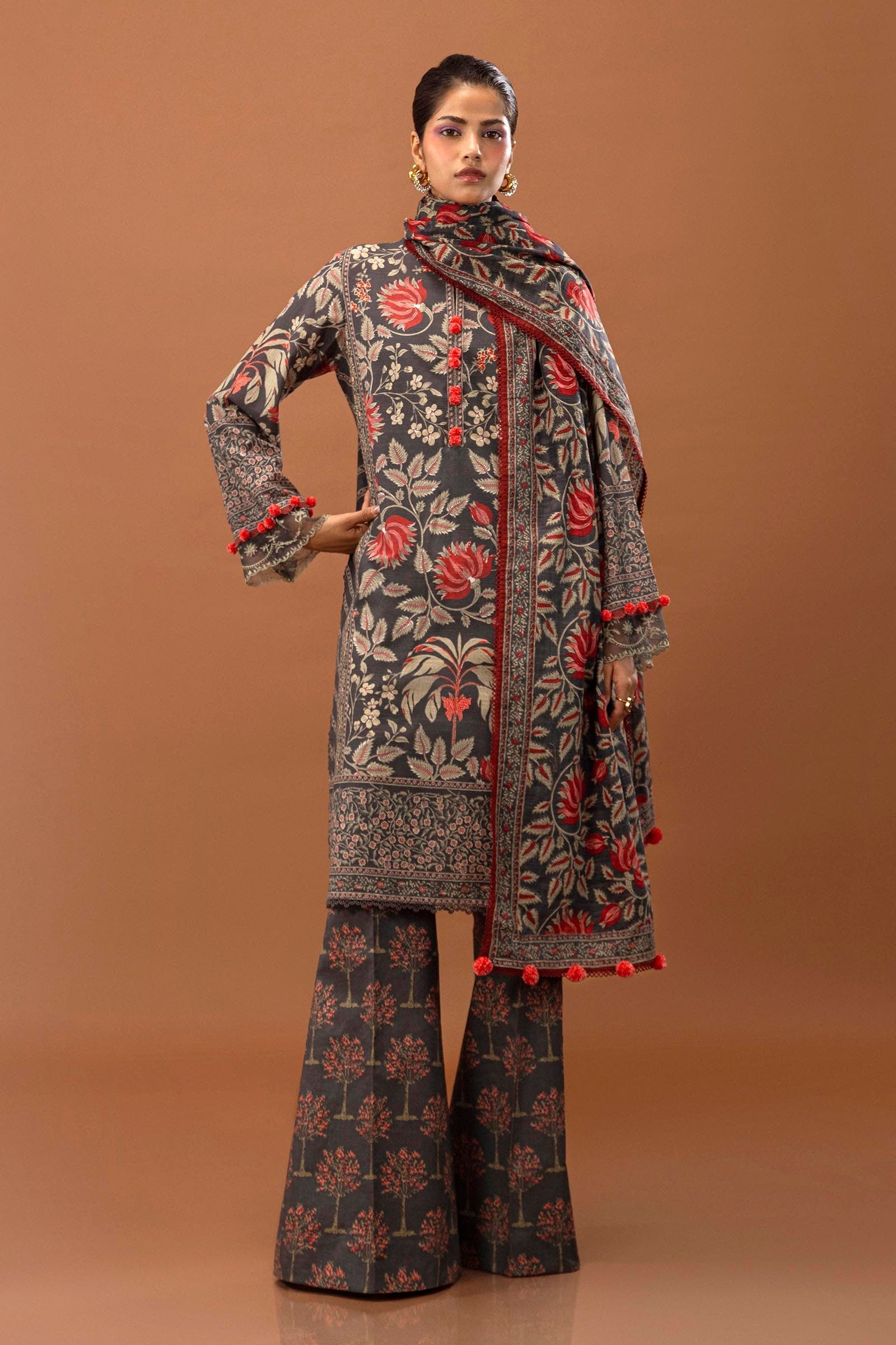 Sana Safinaz | Mahay Winter 24 | H243-002B-3CQ - Official Sana Safinaz stockist in UK - Sakeena London
