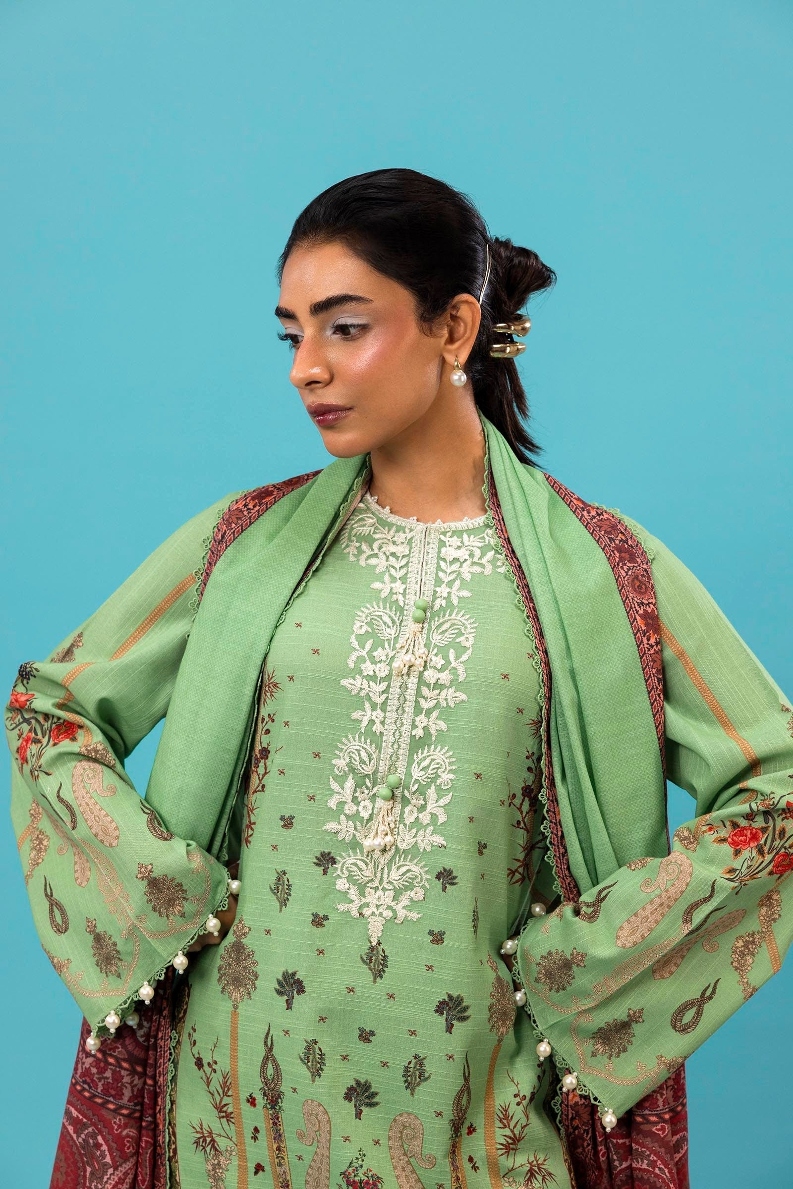 Sana Safinaz | Mahay Winter 24 | H243-025B-3CQ - Official Sana Safinaz stockist in UK - Sakeena London