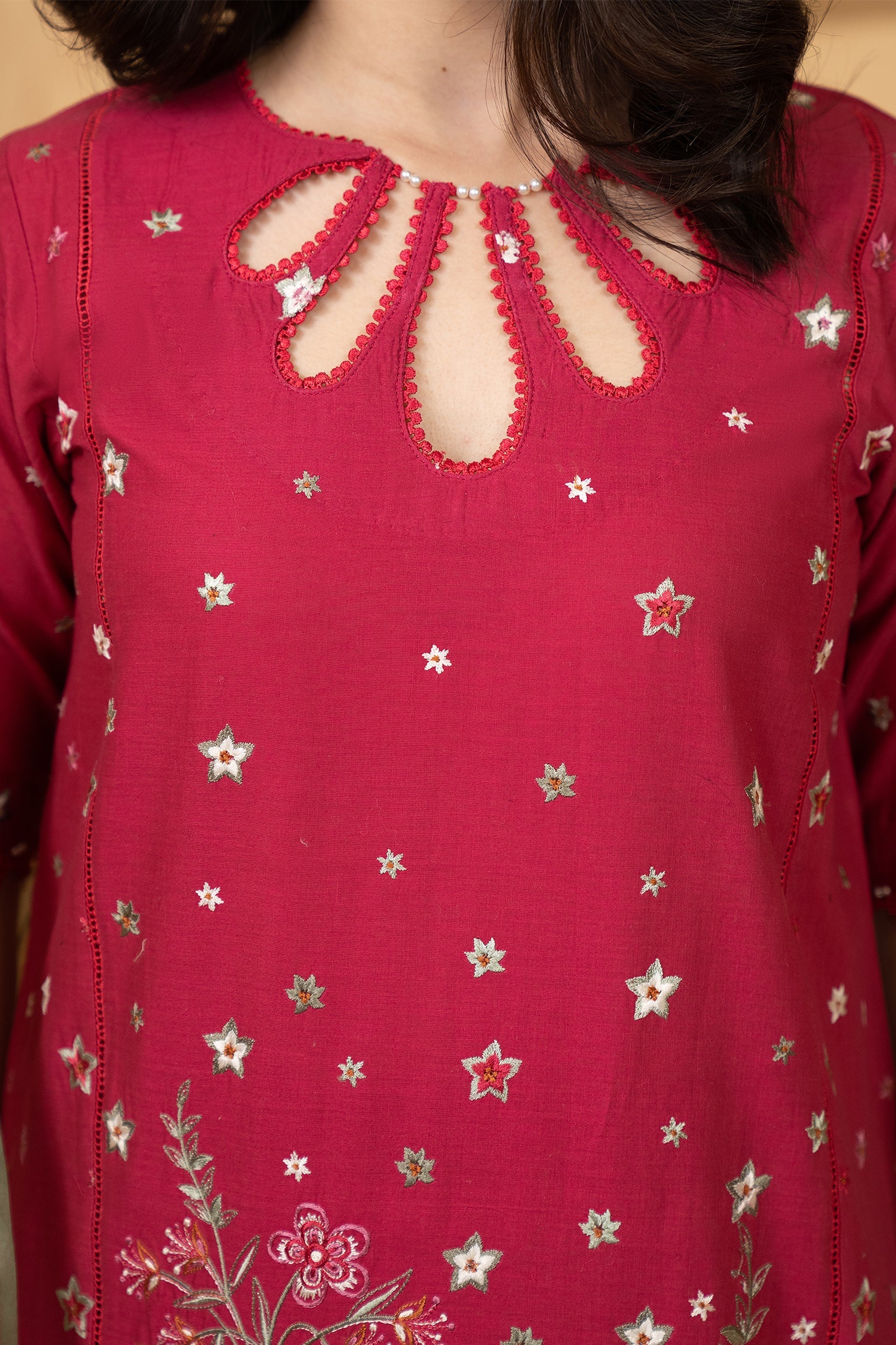 Hemstitch | Summer Luxury Lawn 24 | Scarlet Red - Official Hemstitch stockist in UK - Sakeena London