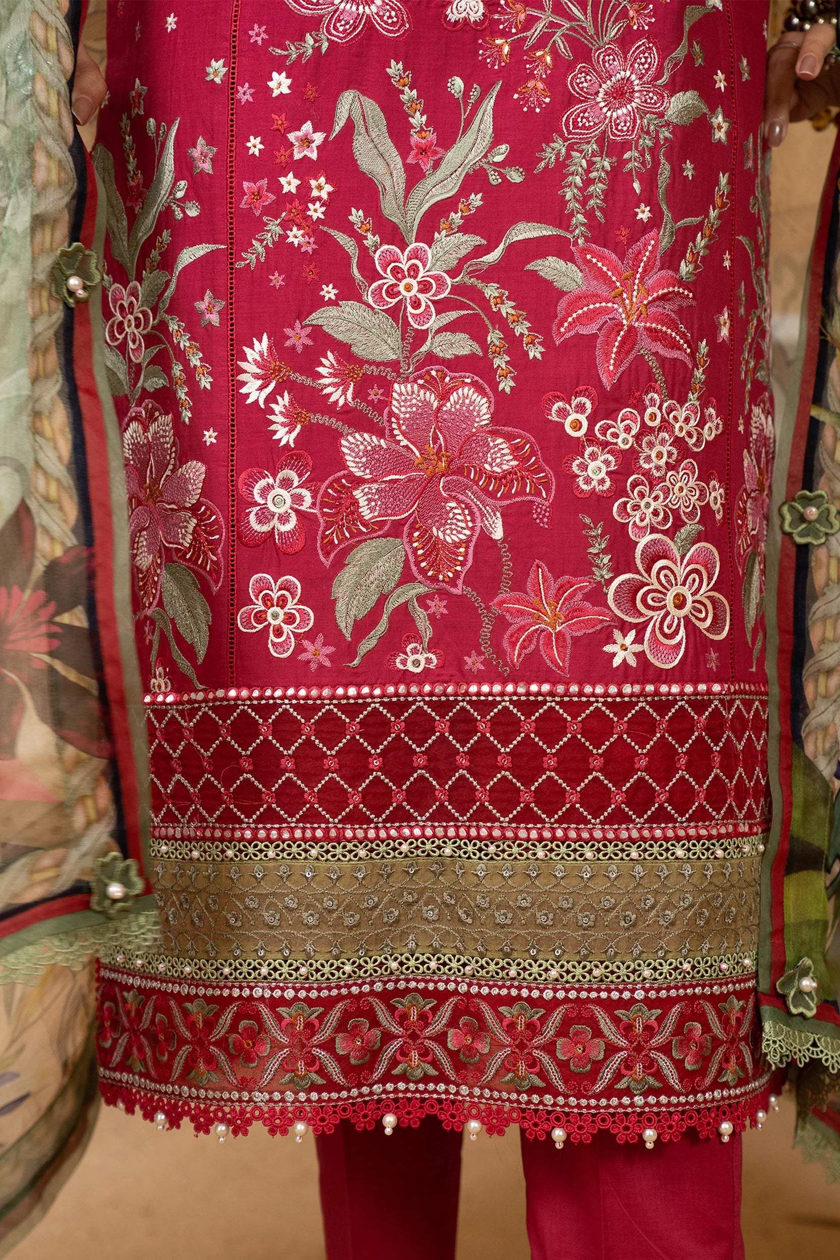 Hemstitch | Summer Luxury Lawn 24 | Scarlet Red - Official Hemstitch stockist in UK - Sakeena London