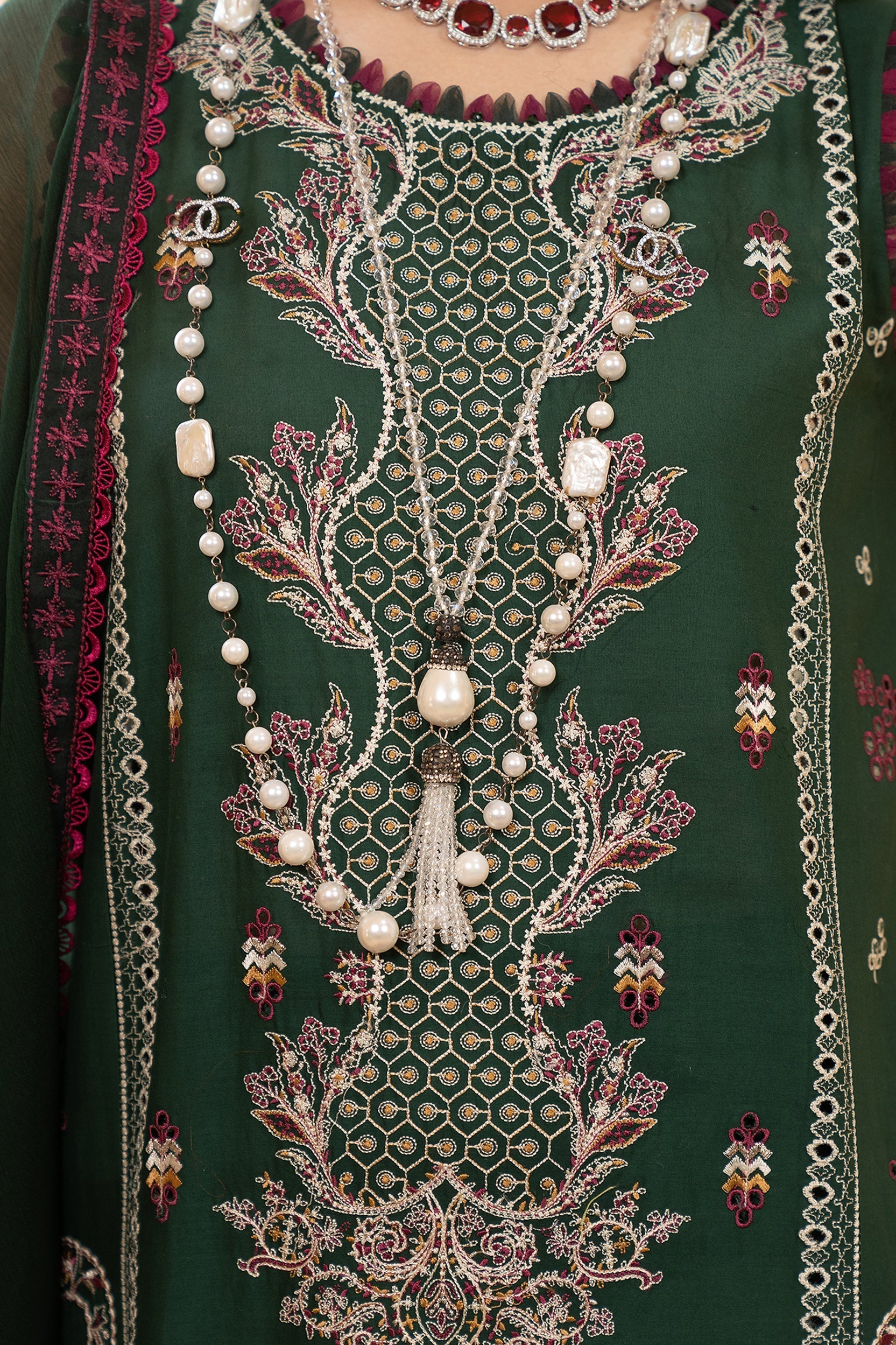 Hemstitch | Summer Luxury Lawn 24 | Bottle Green - Official Hemstitch stockist in UK - Sakeena London