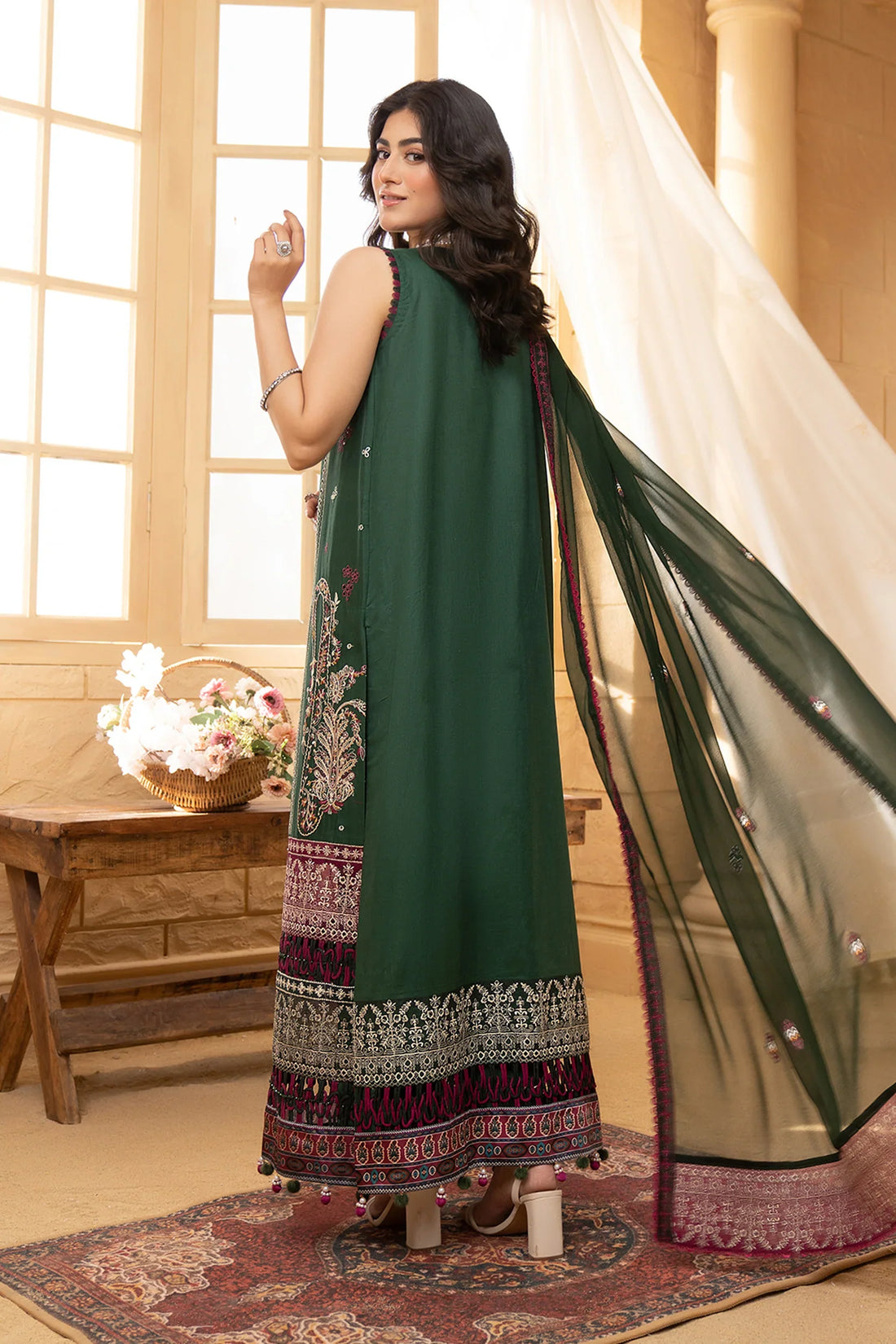 Hemstitch | Summer Luxury Lawn 24 | Bottle Green - Official Hemstitch stockist in UK - Sakeena London