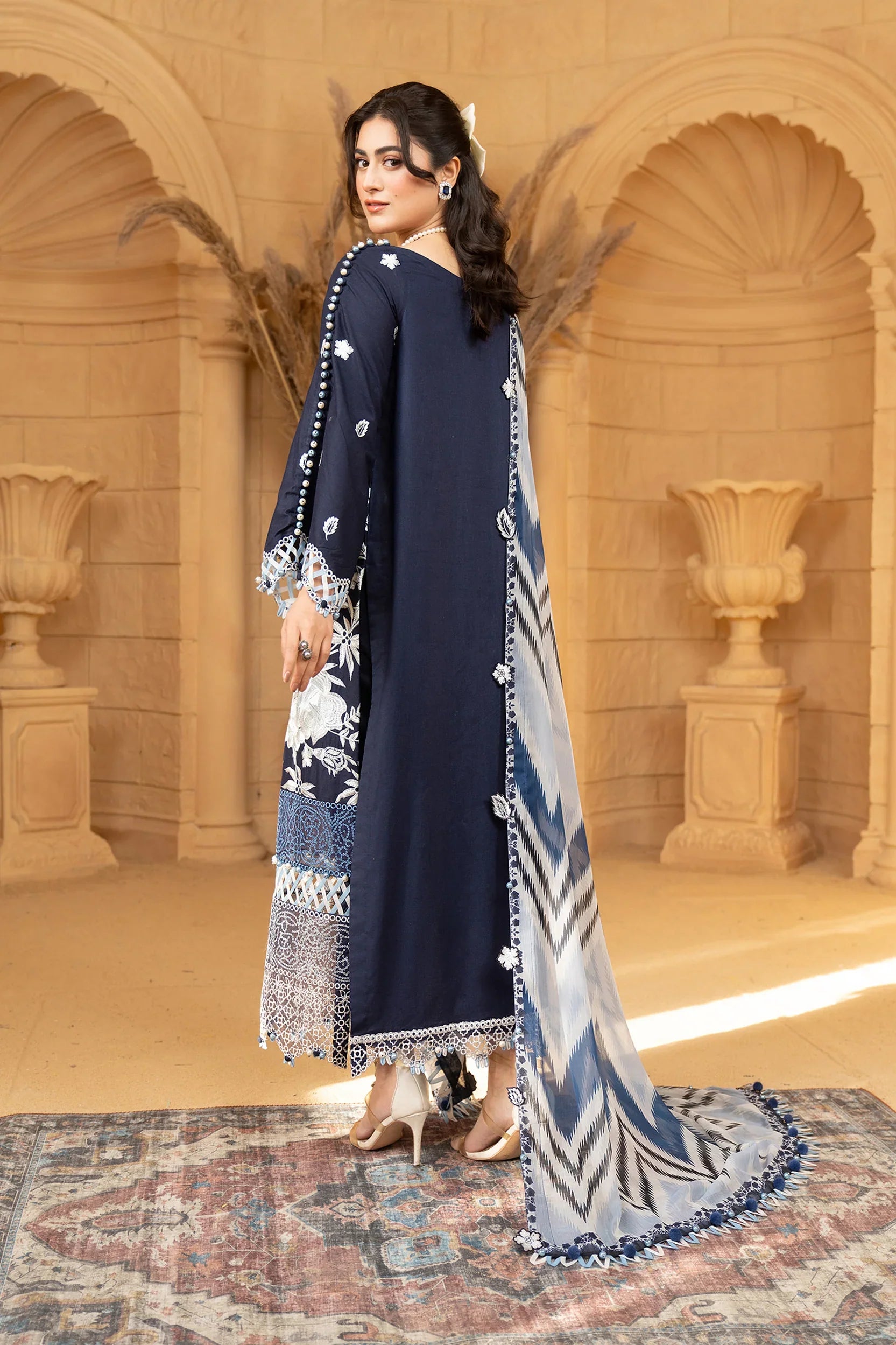 Hemstitch | Summer Luxury Lawn 24 | Ice Blue - Official Hemstitch stockist in UK - Sakeena London