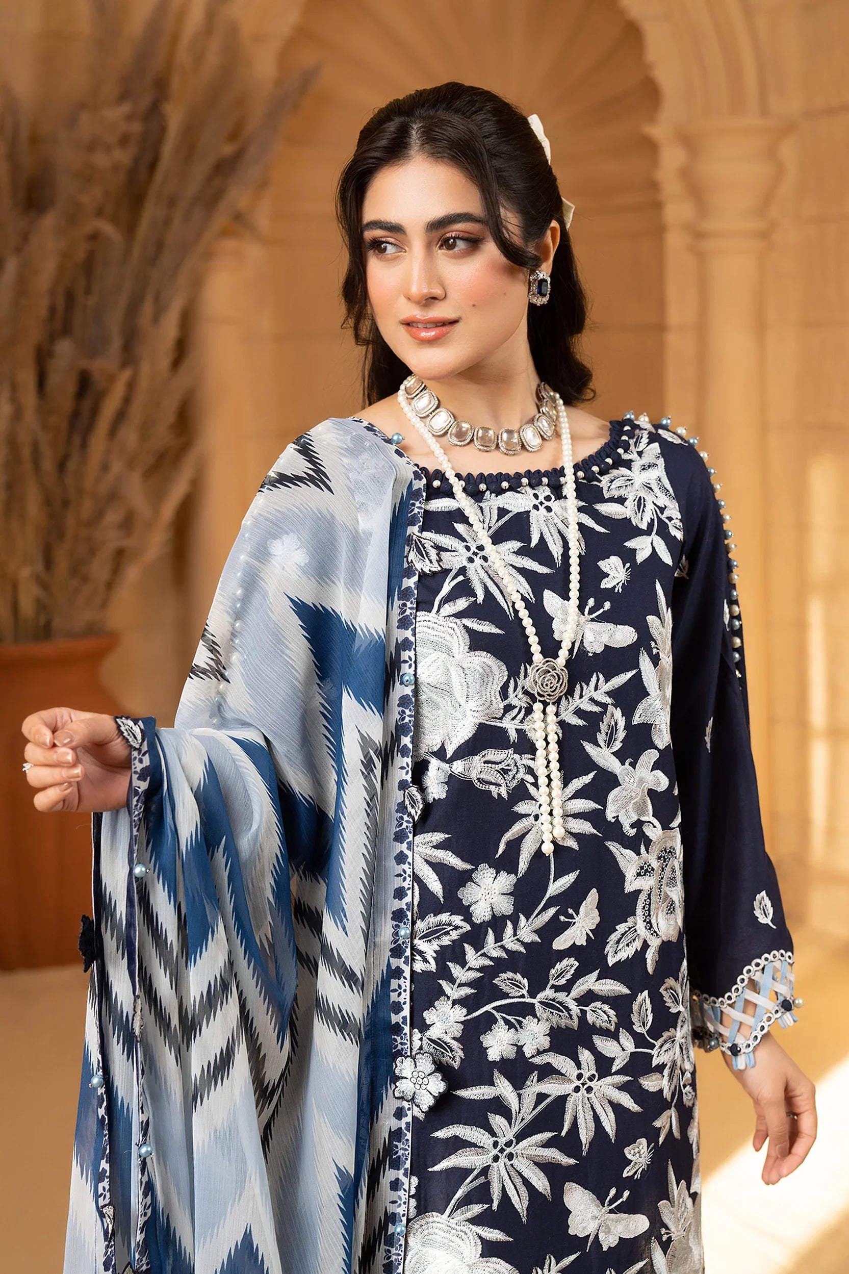 Hemstitch | Summer Luxury Lawn 24 | Ice Blue - Official Hemstitch stockist in UK - Sakeena London