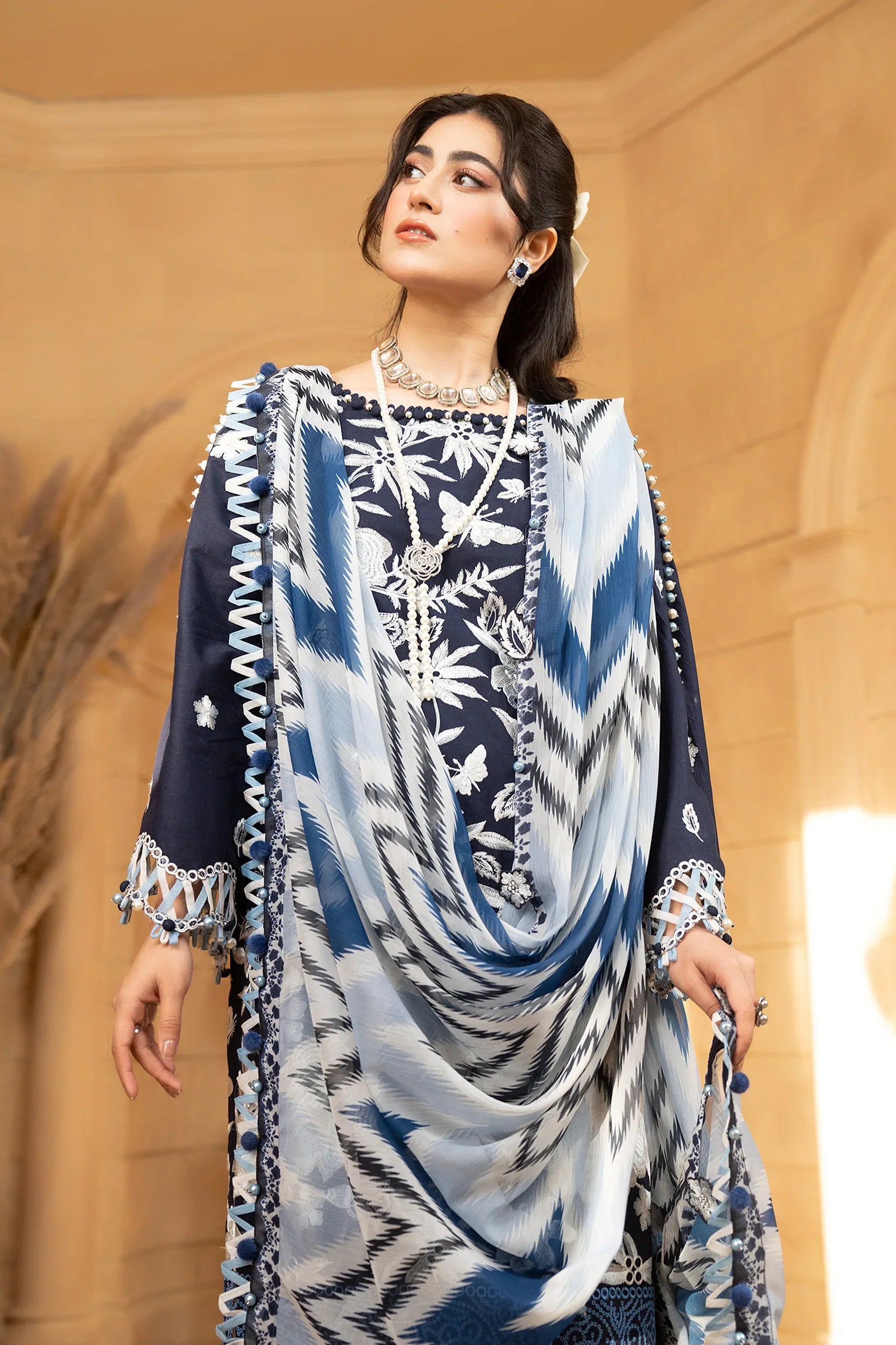 Hemstitch | Summer Luxury Lawn 24 | Ice Blue - Official Hemstitch stockist in UK - Sakeena London