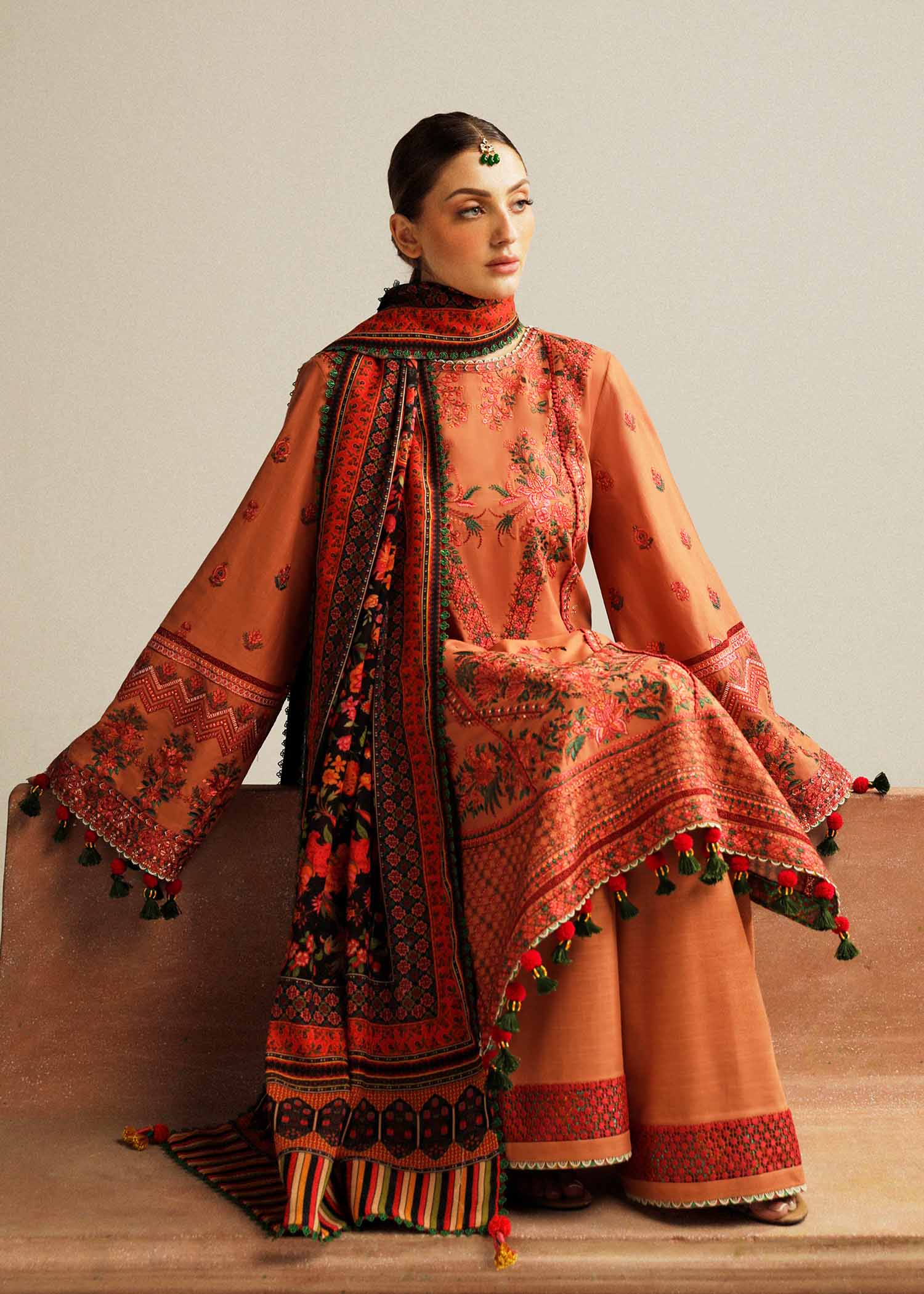 Hussain Rehar | Winter Shawl Khaddar 23 | Dusky - Official Hussain Rehar stockist in UK - Sakeena London