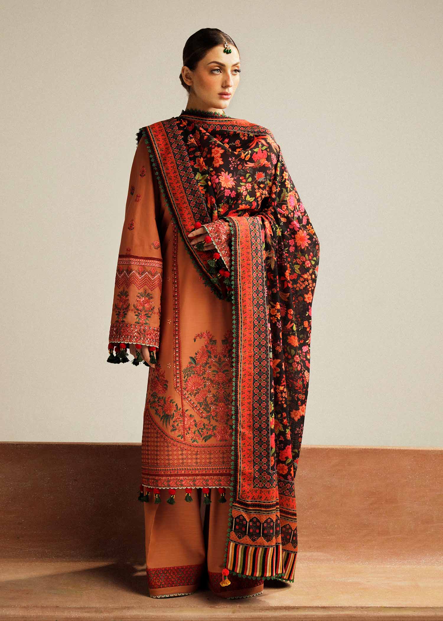 Hussain Rehar | Winter Shawl Khaddar 23 | Dusky - Official Hussain Rehar stockist in UK - Sakeena London