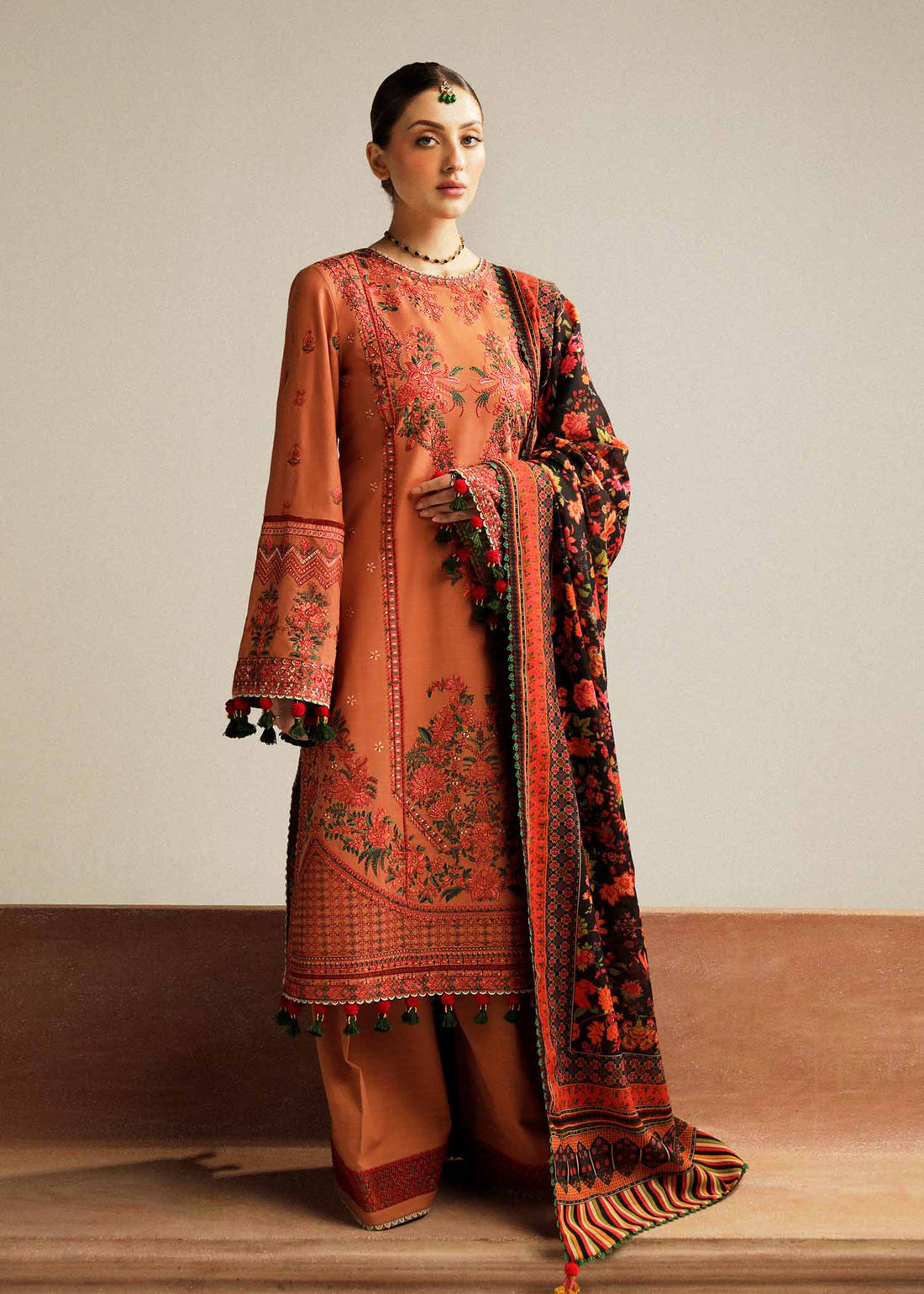 Hussain Rehar | Winter Shawl Khaddar 23 | Dusky - Official Hussain Rehar stockist in UK - Sakeena London