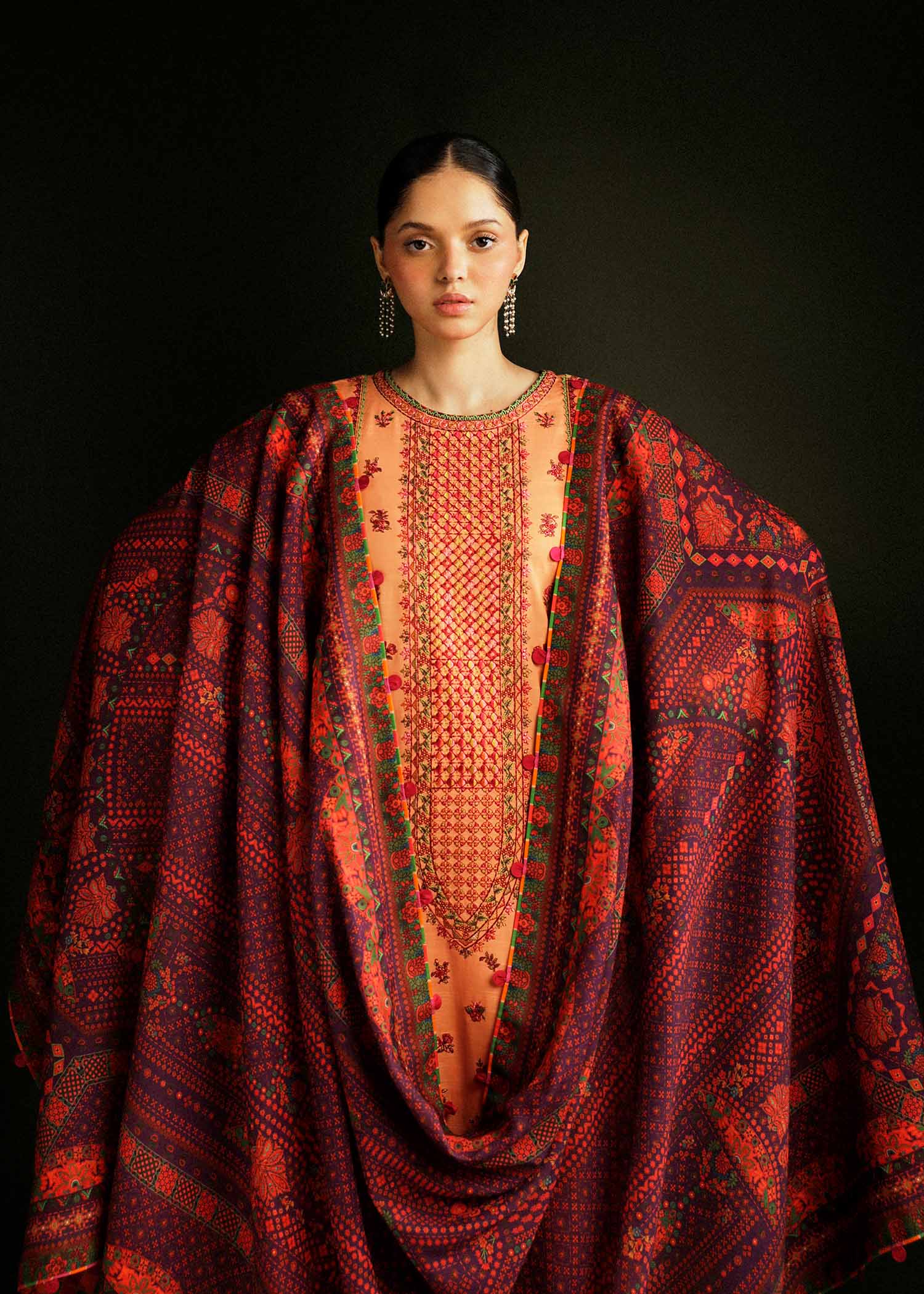 Hussain Rehar | Winter Shawl Khaddar 23 | Dusky - Official Hussain Rehar stockist in UK - Sakeena London