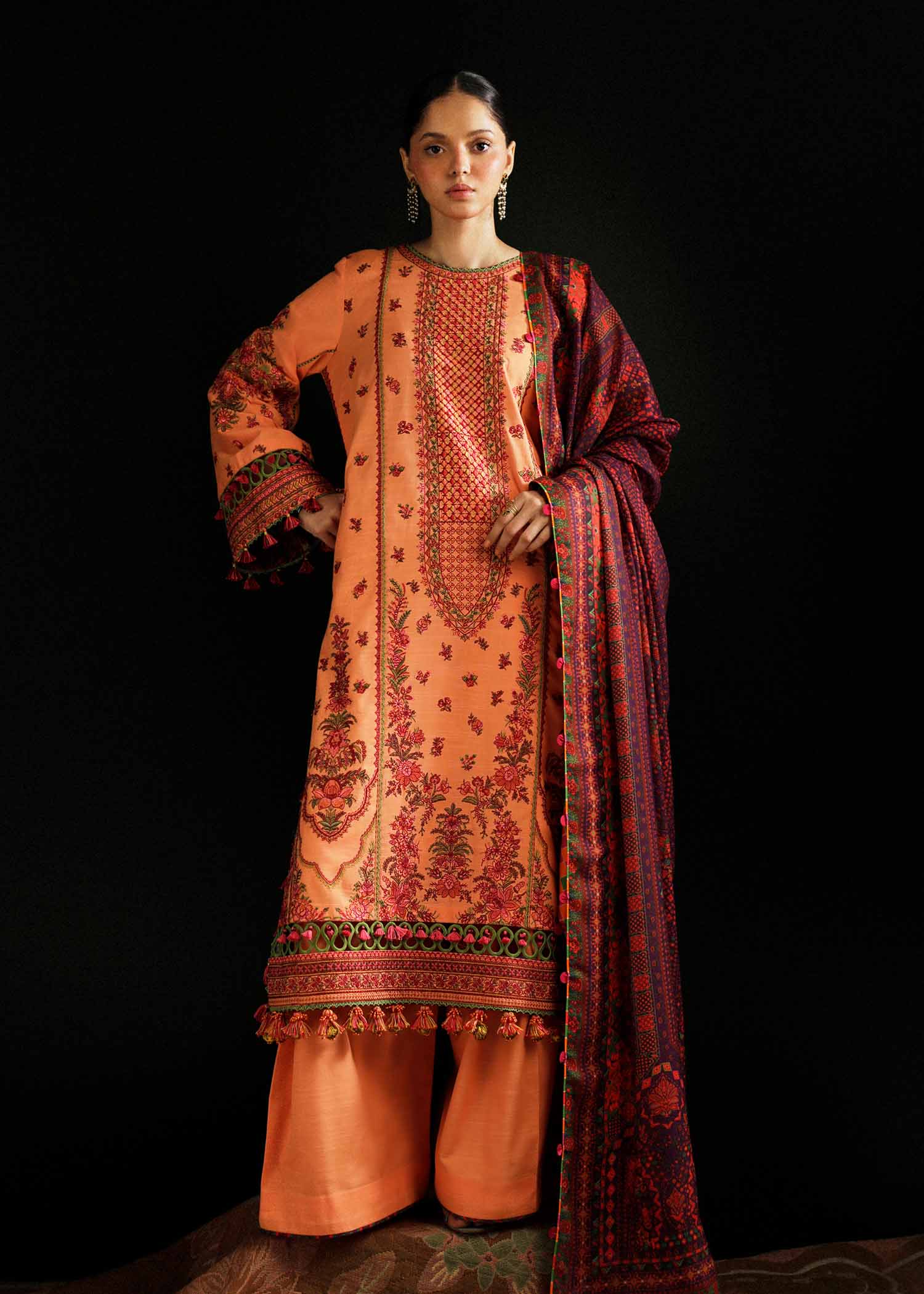 Hussain Rehar | Winter Shawl Khaddar 23 | Dusky - Official Hussain Rehar stockist in UK - Sakeena London