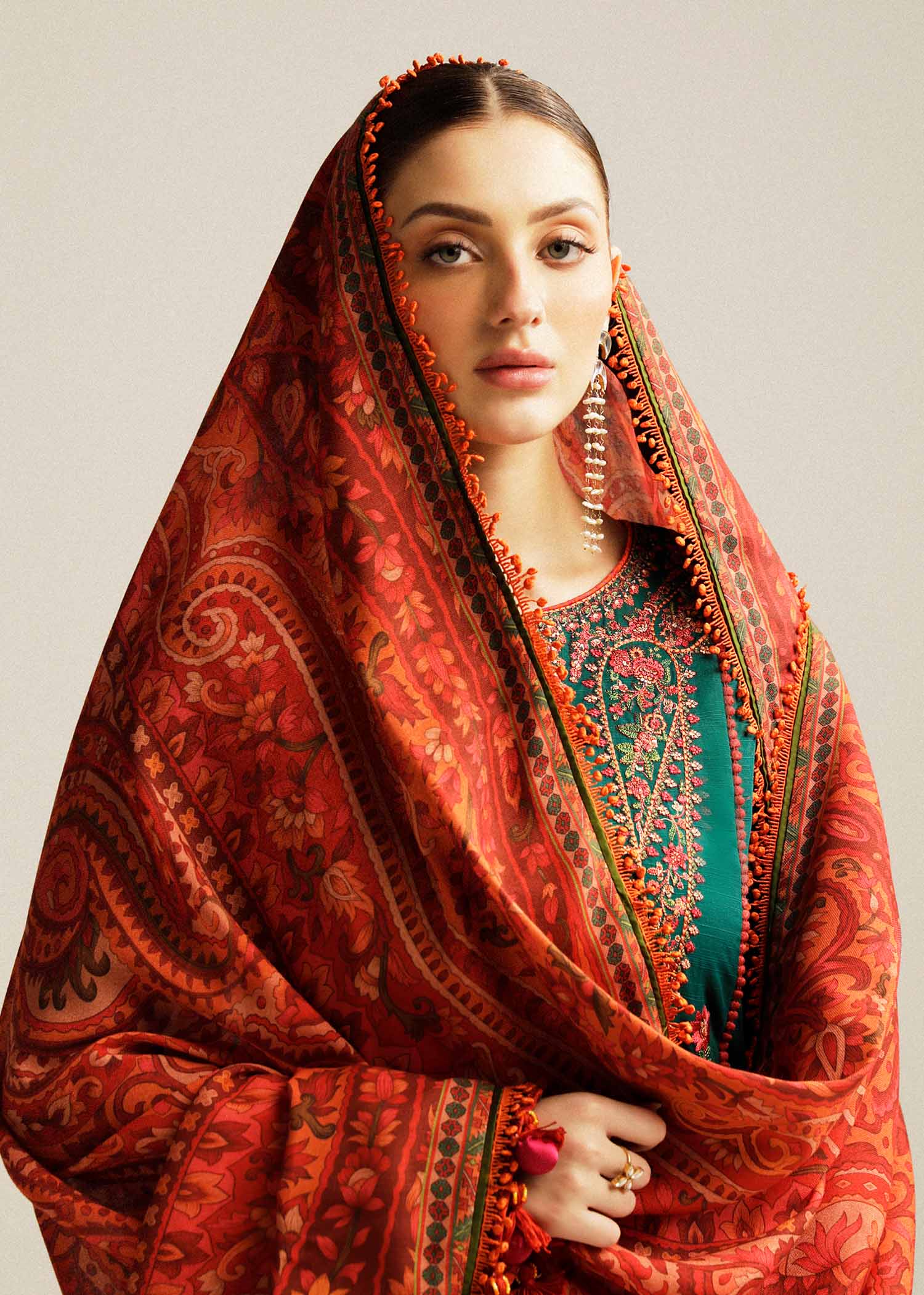 Hussain Rehar | Winter Shawl Khaddar 23 | Marjaan - Official Hussain Rehar stockist in UK - Sakeena London