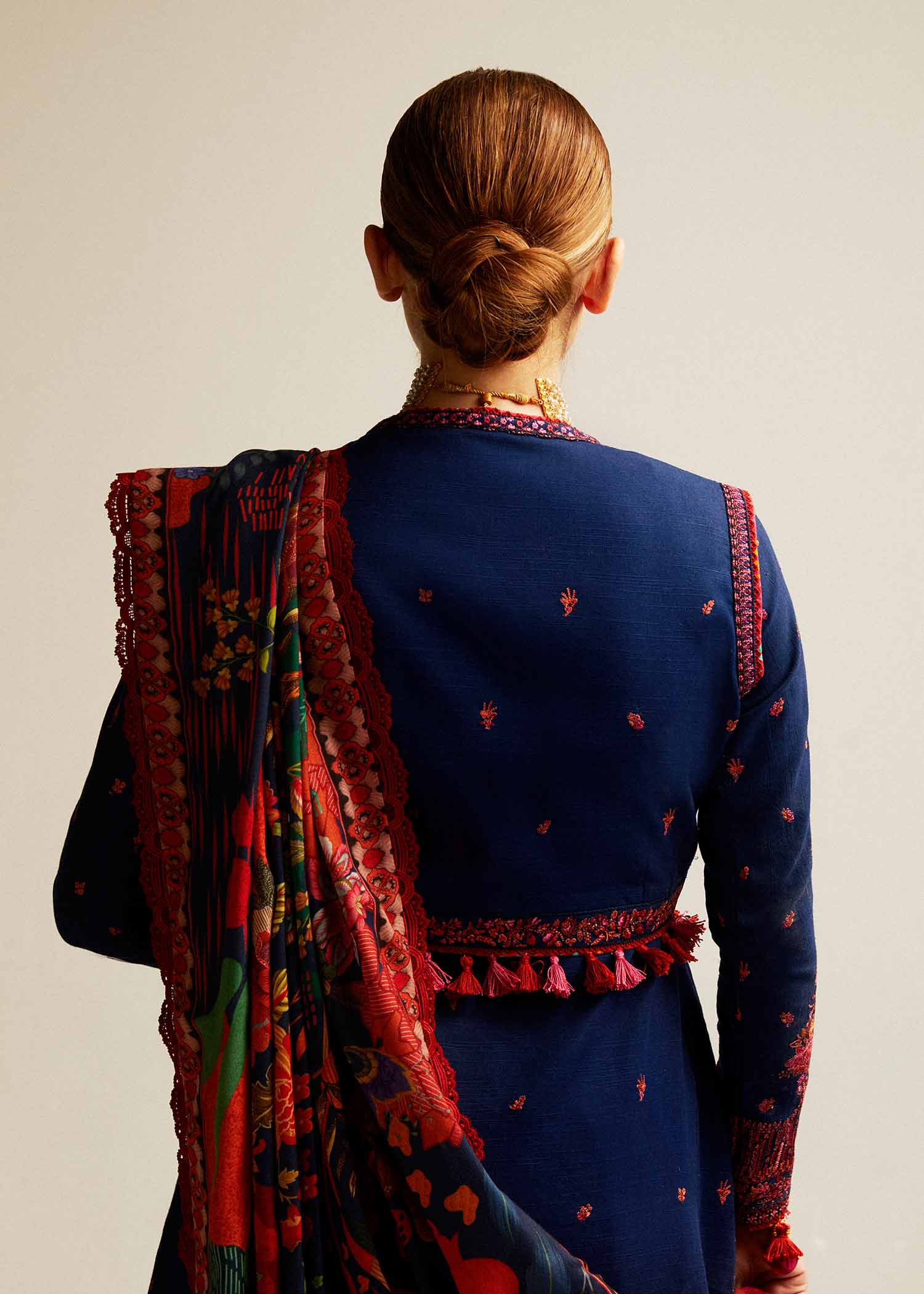 Hussain Rehar | Winter Shawl Khaddar 23 | Cerulean - Official Hussain Rehar stockist in UK - Sakeena London