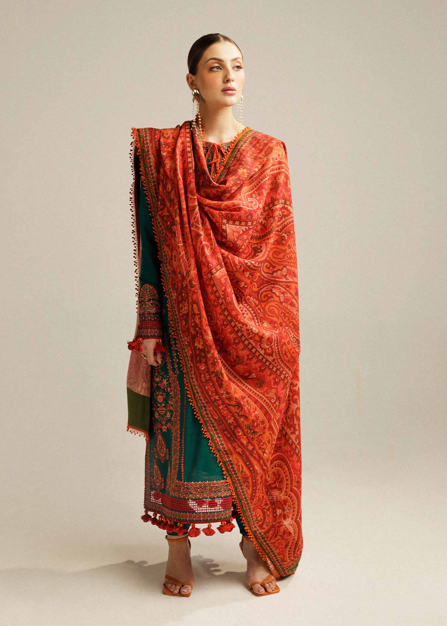Hussain Rehar | Winter Shawl Khaddar 23 | Marjaan - Official Hussain Rehar stockist in UK - Sakeena London