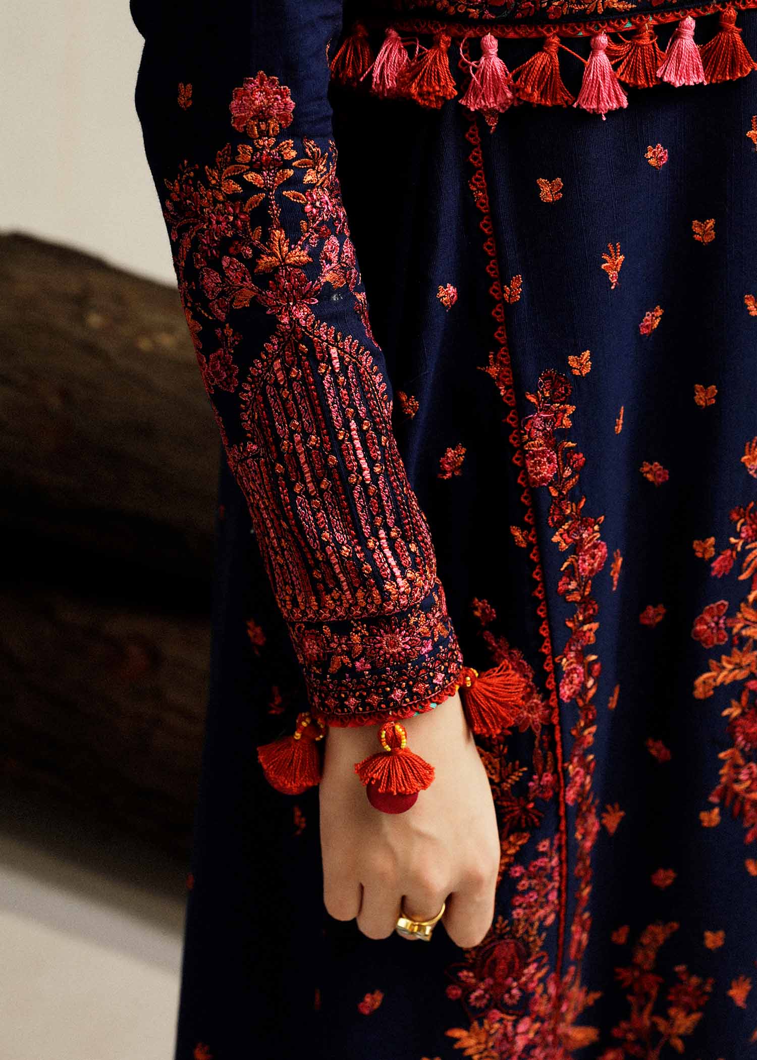 Hussain Rehar | Winter Shawl Khaddar 23 | Cerulean - Official Hussain Rehar stockist in UK - Sakeena London