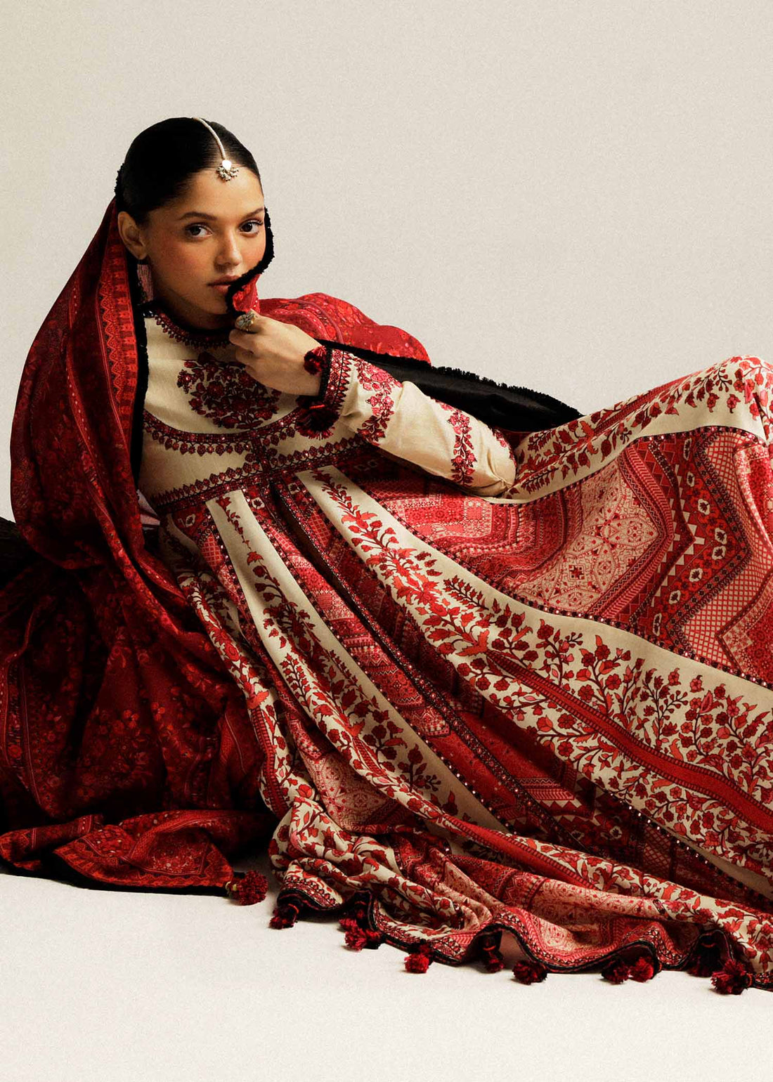 Hussain Rehar | Winter Shawl Khaddar 23 | Opaline - Official Hussain Rehar stockist in UK - Sakeena London