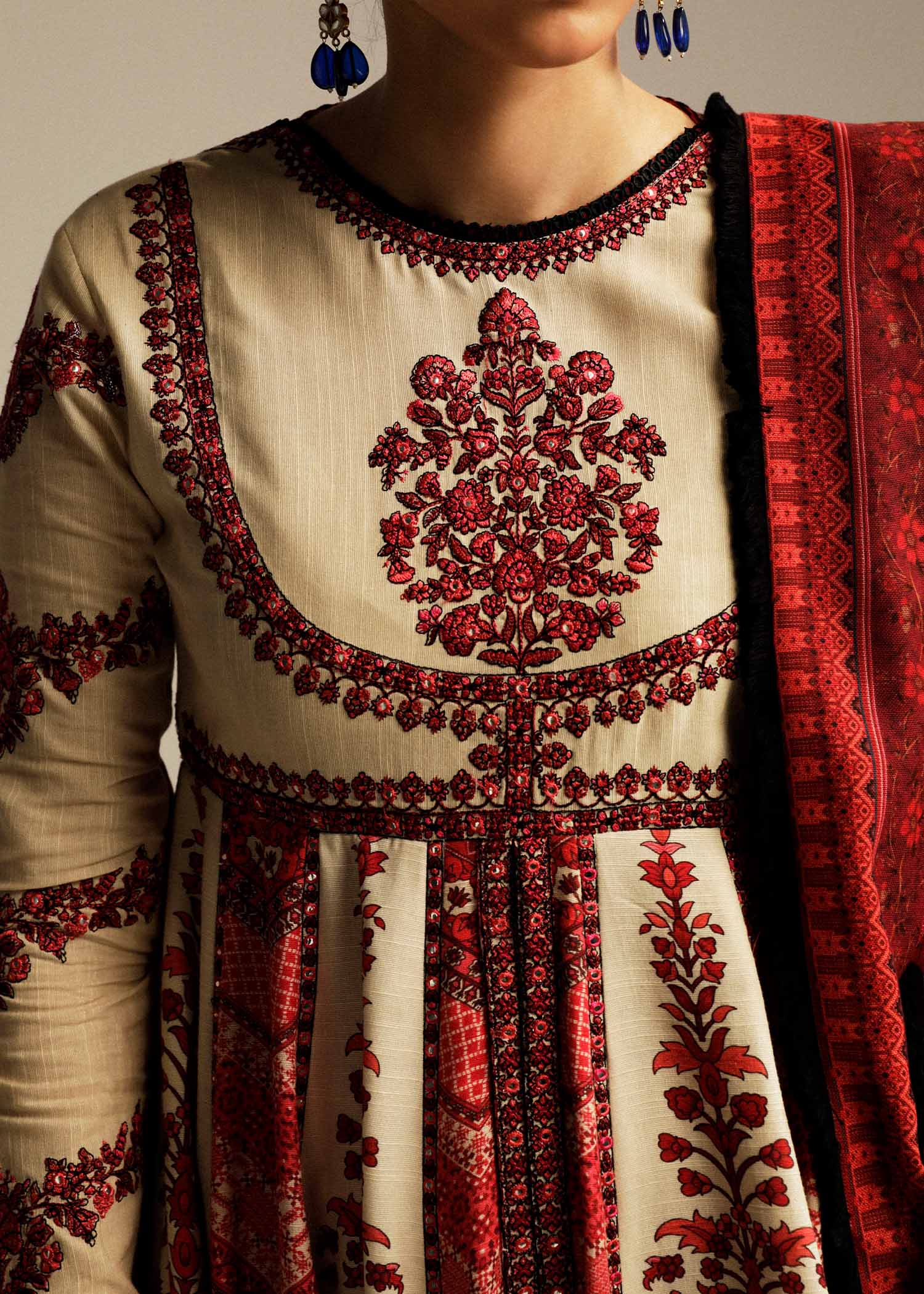 Hussain Rehar | Winter Shawl Khaddar 23 | Opaline - Official Hussain Rehar stockist in UK - Sakeena London