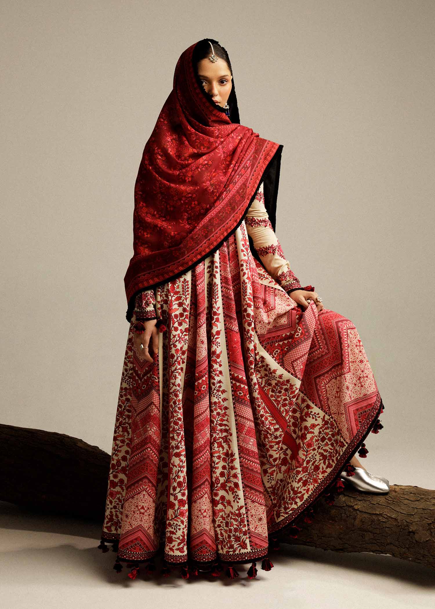Hussain Rehar | Winter Shawl Khaddar 23 | Opaline - Official Hussain Rehar stockist in UK - Sakeena London
