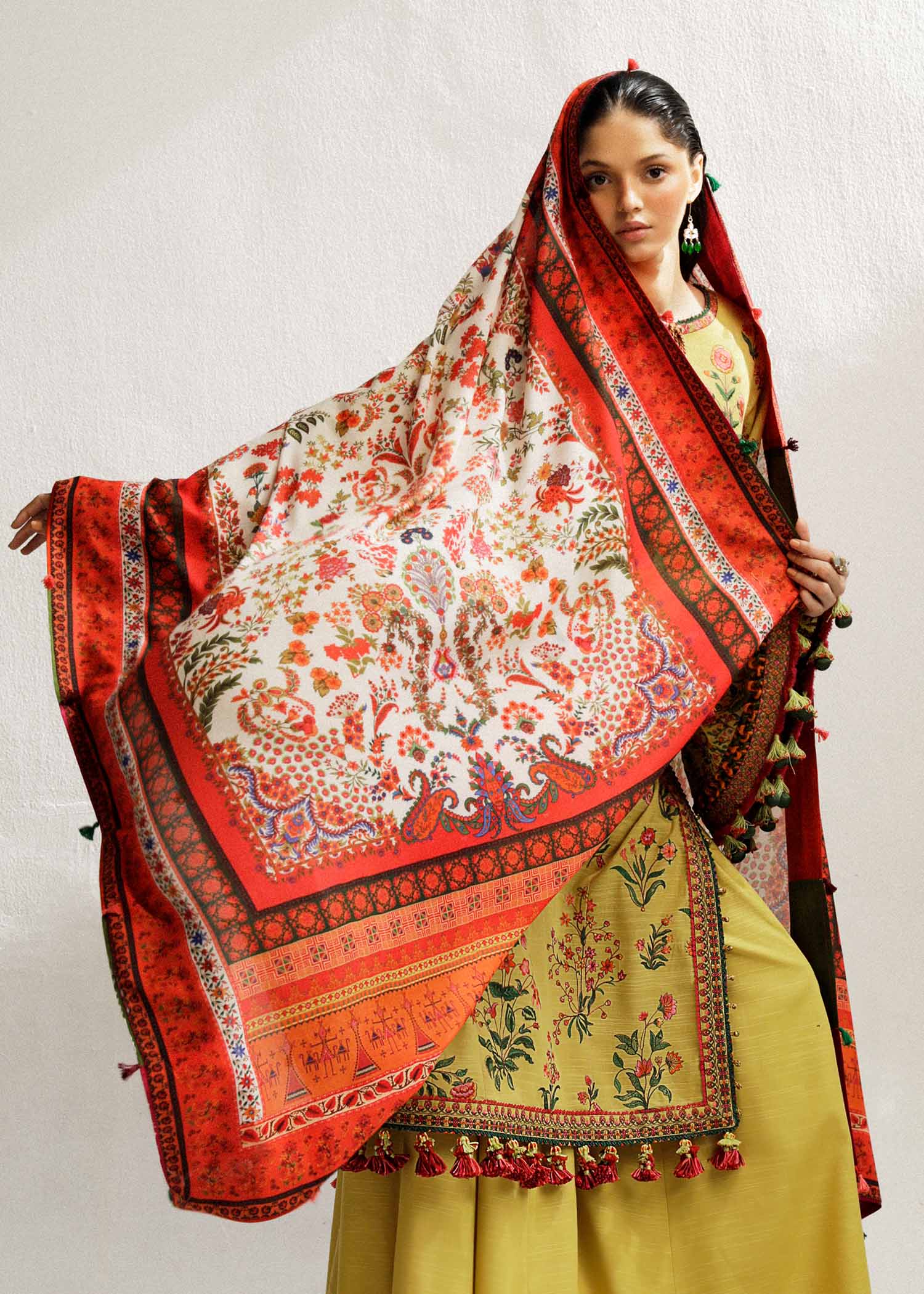 Hussain Rehar | Winter Shawl Khaddar 23 | Ember - Official Hussain Rehar stockist in UK - Sakeena London