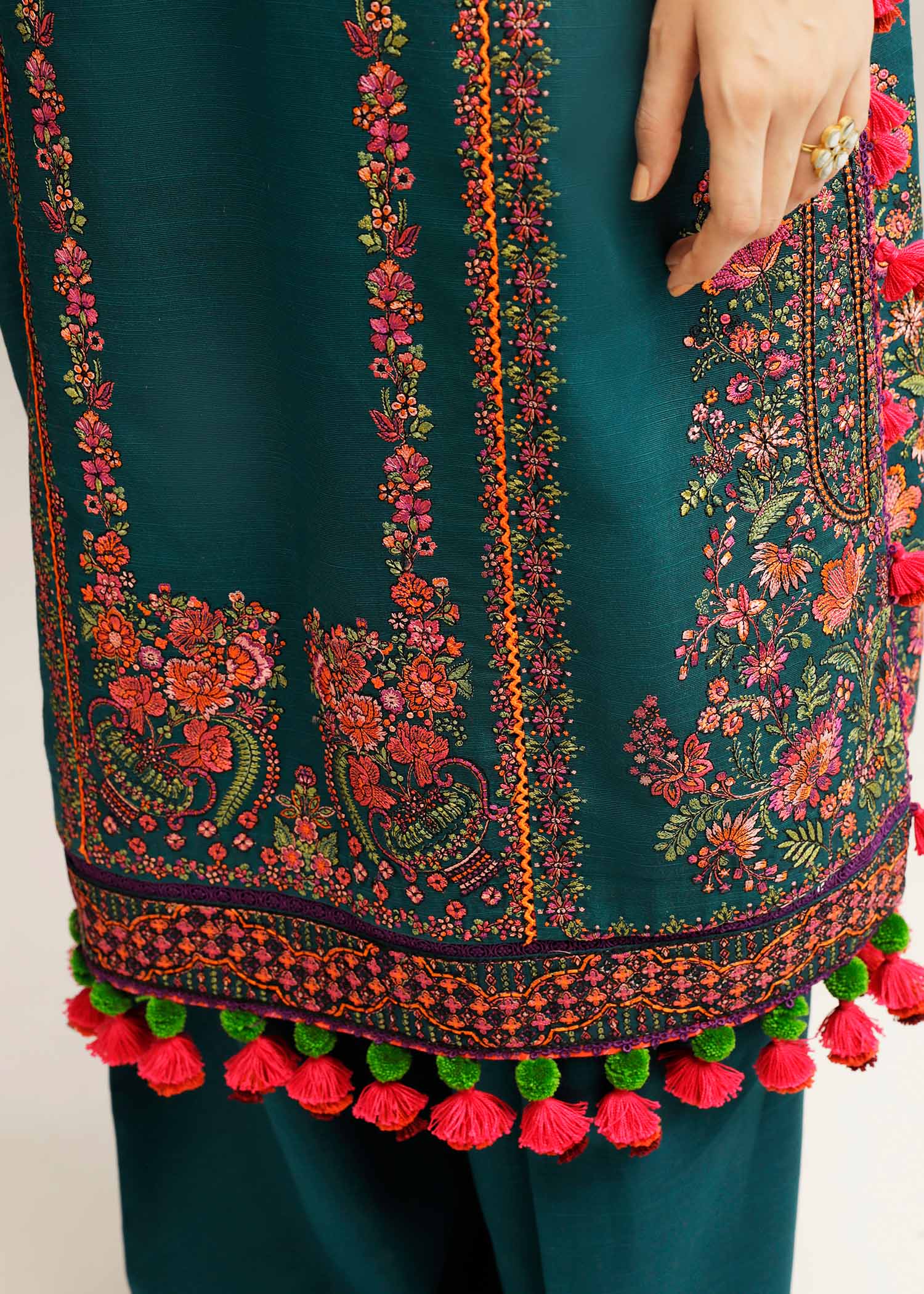 Hussain Rehar | Winter Shawl Khaddar 23 | Teal - Official Hussain Rehar stockist in UK - Sakeena London