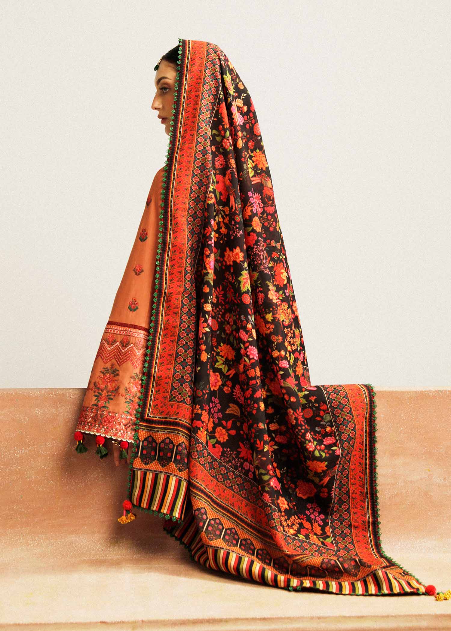Hussain Rehar | Winter Shawl Khaddar 23 | Dusky - Official Hussain Rehar stockist in UK - Sakeena London