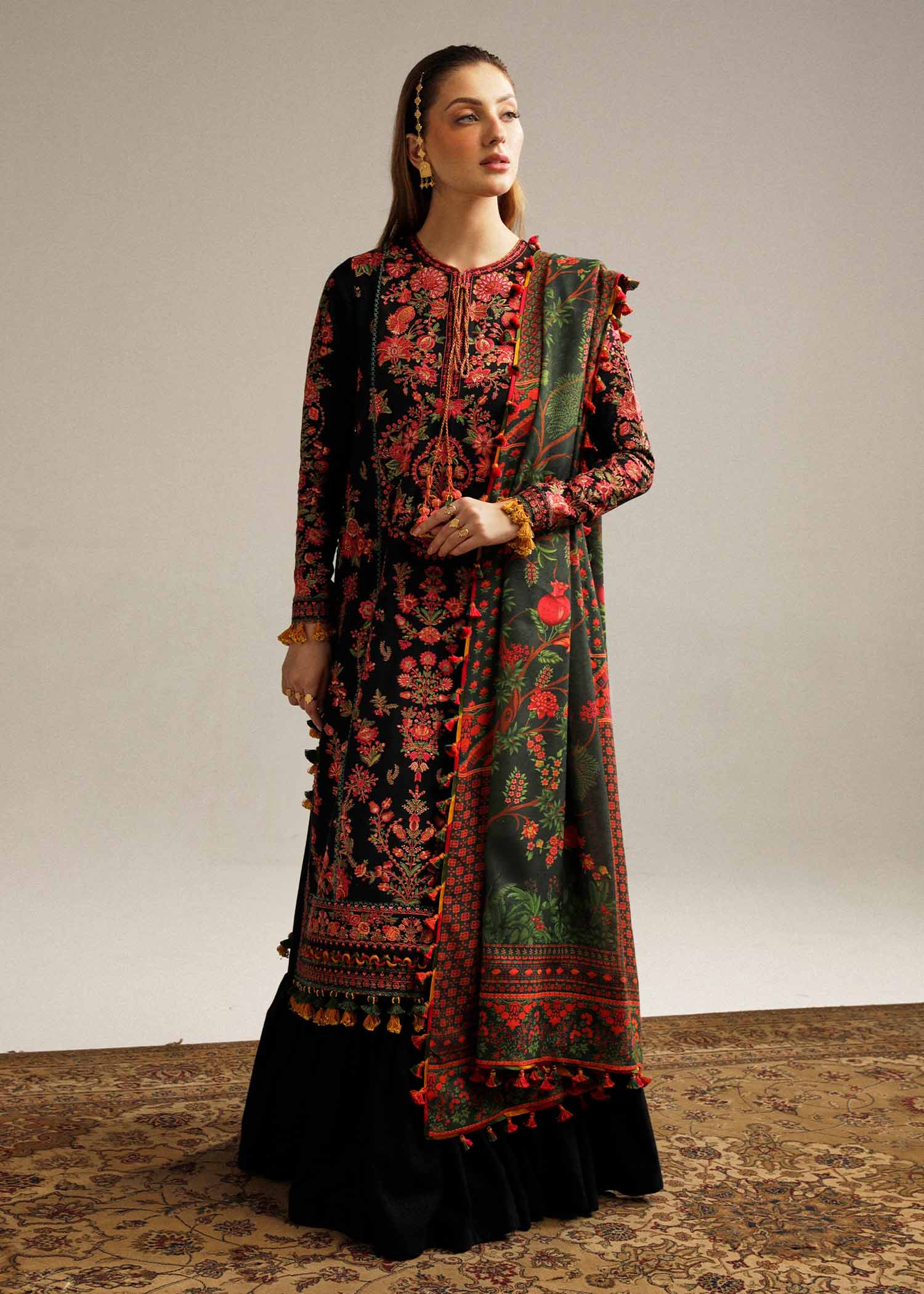 Hussain Rehar | Winter Shawl Khaddar 23 | Raat - Official Hussain Rehar stockist in UK - Sakeena London