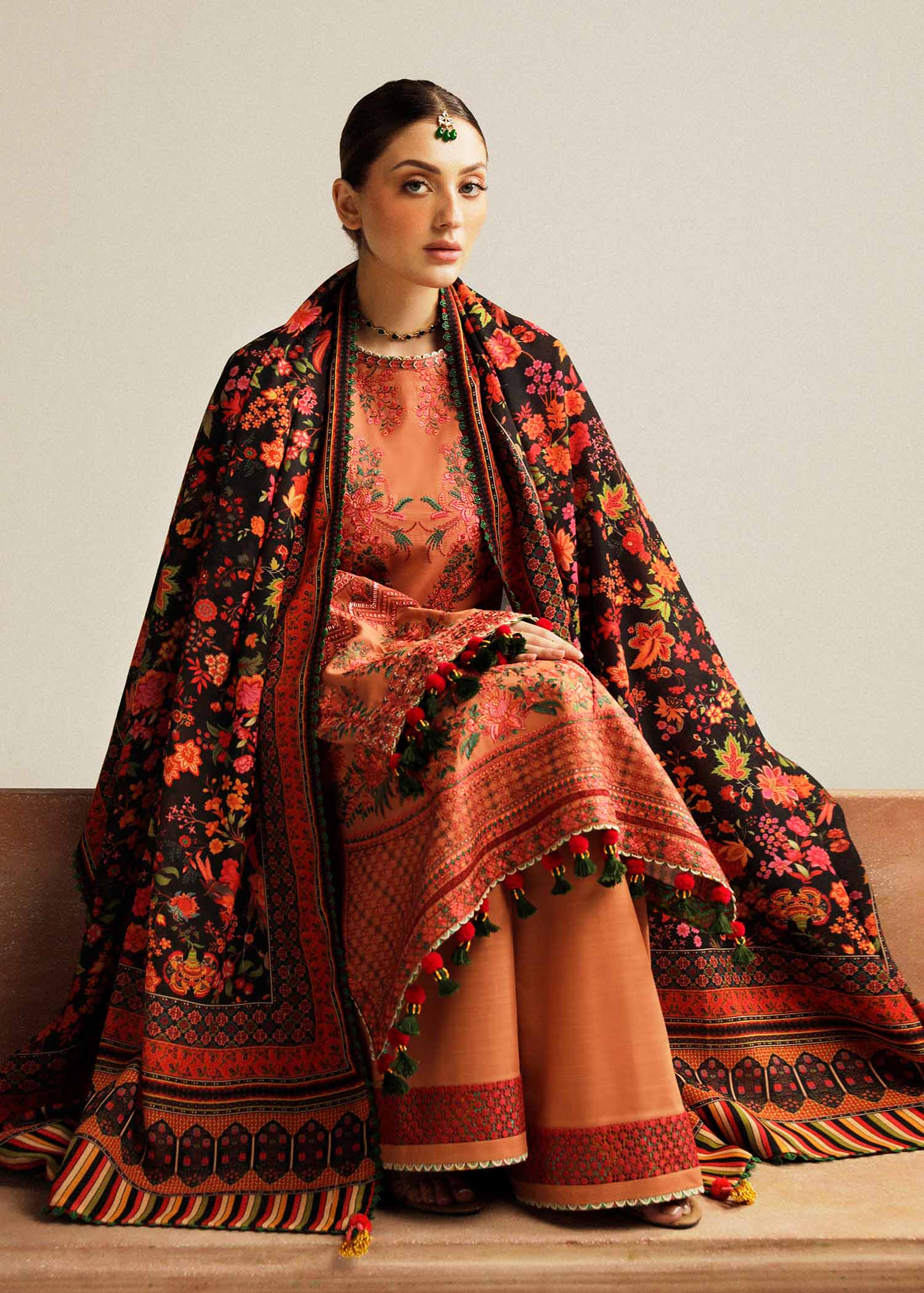Hussain Rehar | Winter Shawl Khaddar 23 | Dusky - Official Hussain Rehar stockist in UK - Sakeena London