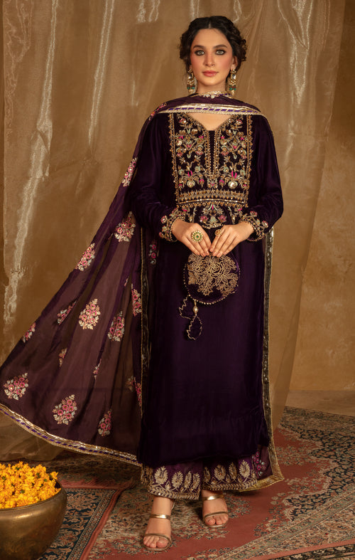Maya | Raazi Velvet 24 | IBAARAT - Official Maya stockist in UK - Sakeena London