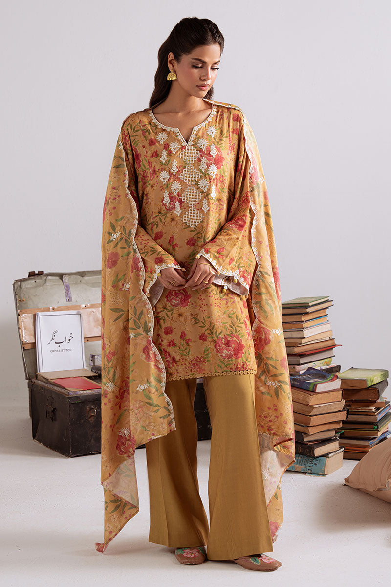 Cross Stitch | Khaddar Linen 25 | MUSTARD ORCHID - Official Cross Stitch stockist in UK - Sakeena London