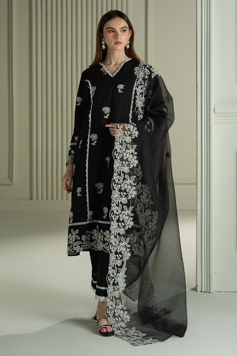 Mahnur | Twilight Luxury Lawn 25 | RAVEN MESH - Official Cross Stitch stockist in UK - Sakeena London