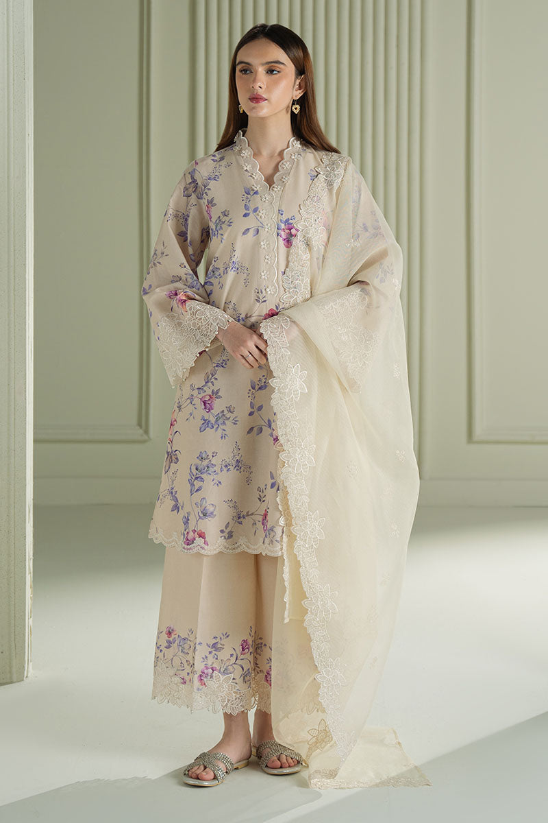 Mahnur | Twilight Luxury Lawn 25 | BLOOMING SAND - Official Cross Stitch stockist in UK - Sakeena London