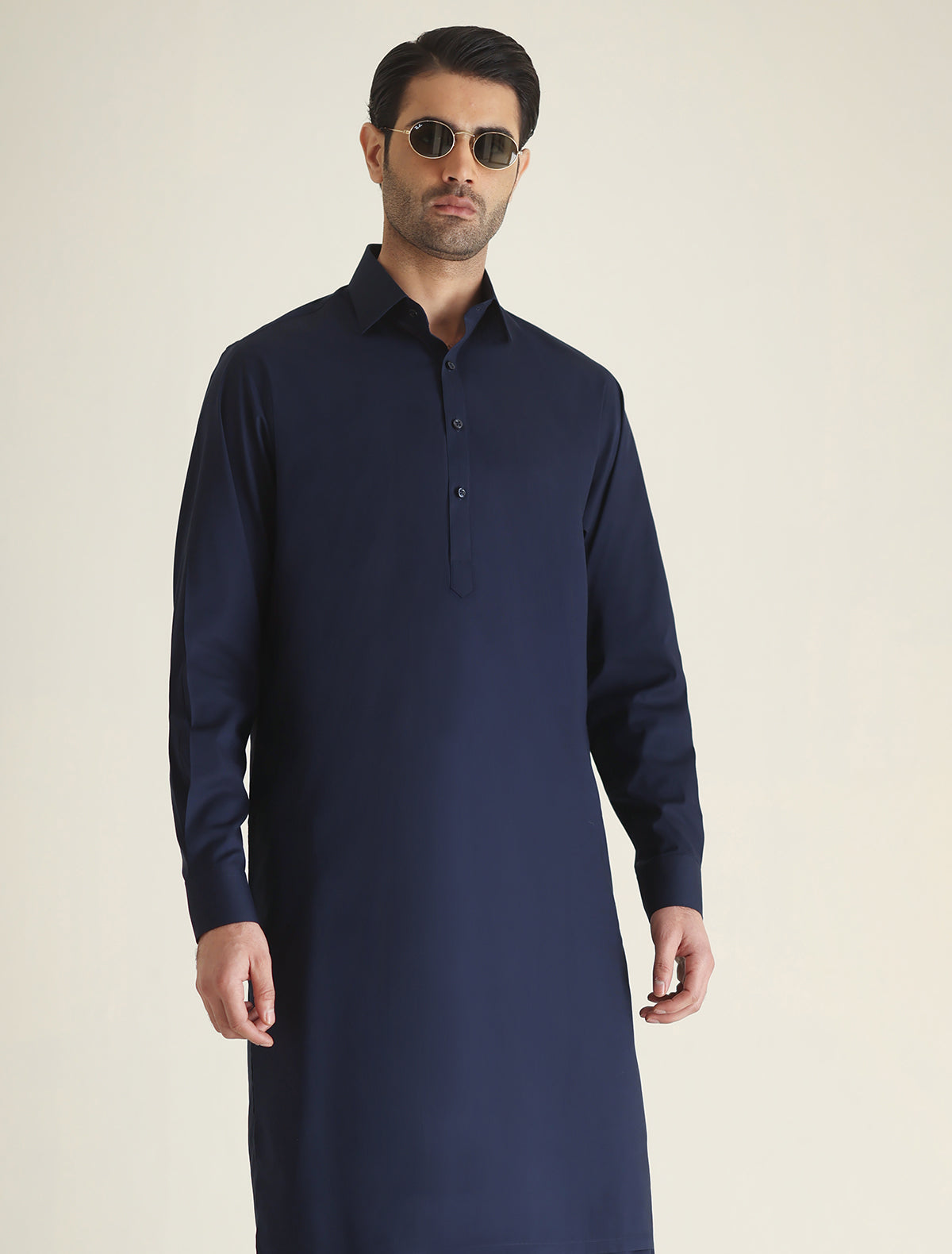 Pakistani Menswear | Ismail Farid - BLUE CLASSIC KAMEEZ SHALWAR - Official Sakeena London Ltd. stockist in UK - Sakeena London
